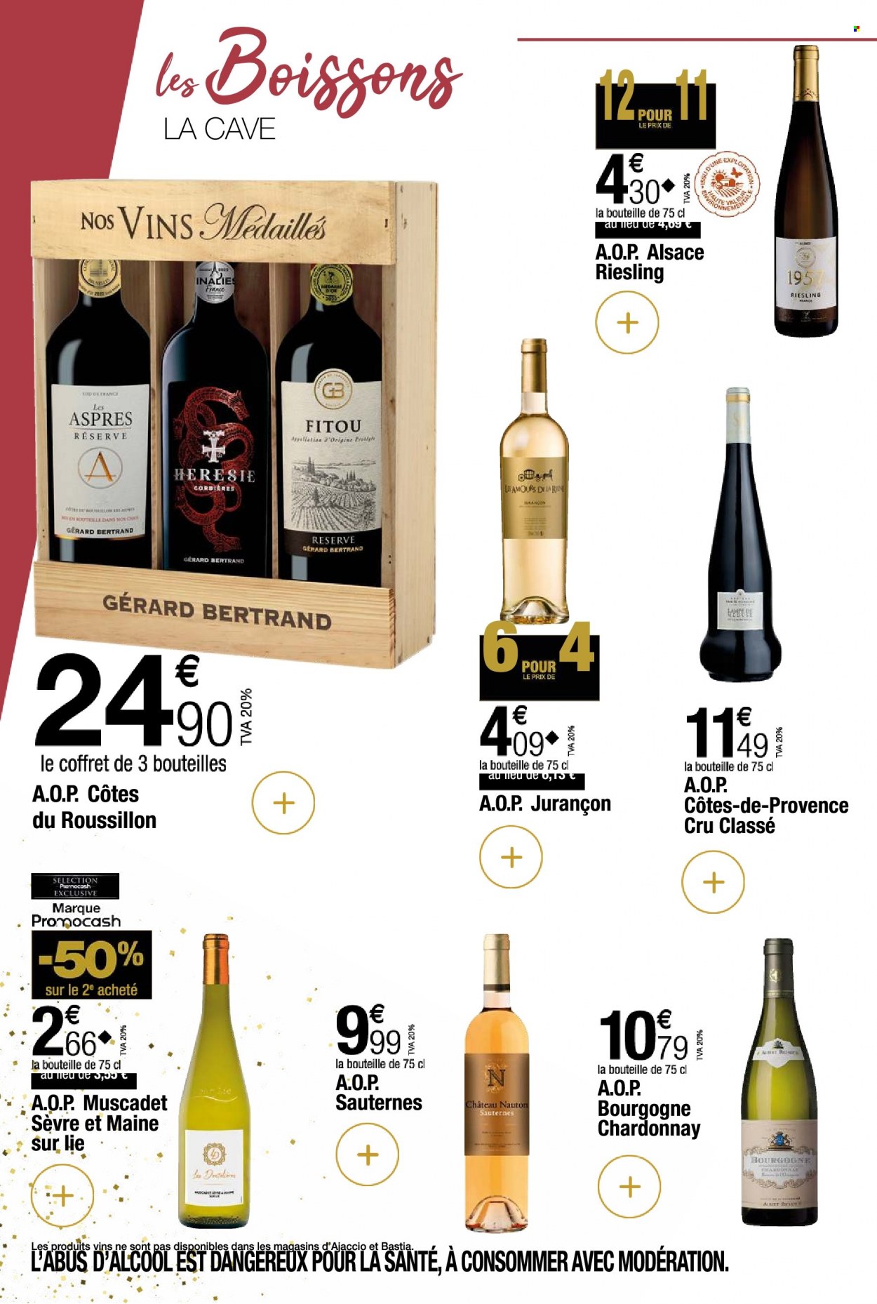 thumbnail - Catalogue Promocash - 01/12/2022 - 31/12/2022 - Produits soldés - Corbières, Côtes du Roussillon, vin blanc, Sauternes, vin, Riesling. Page 55.