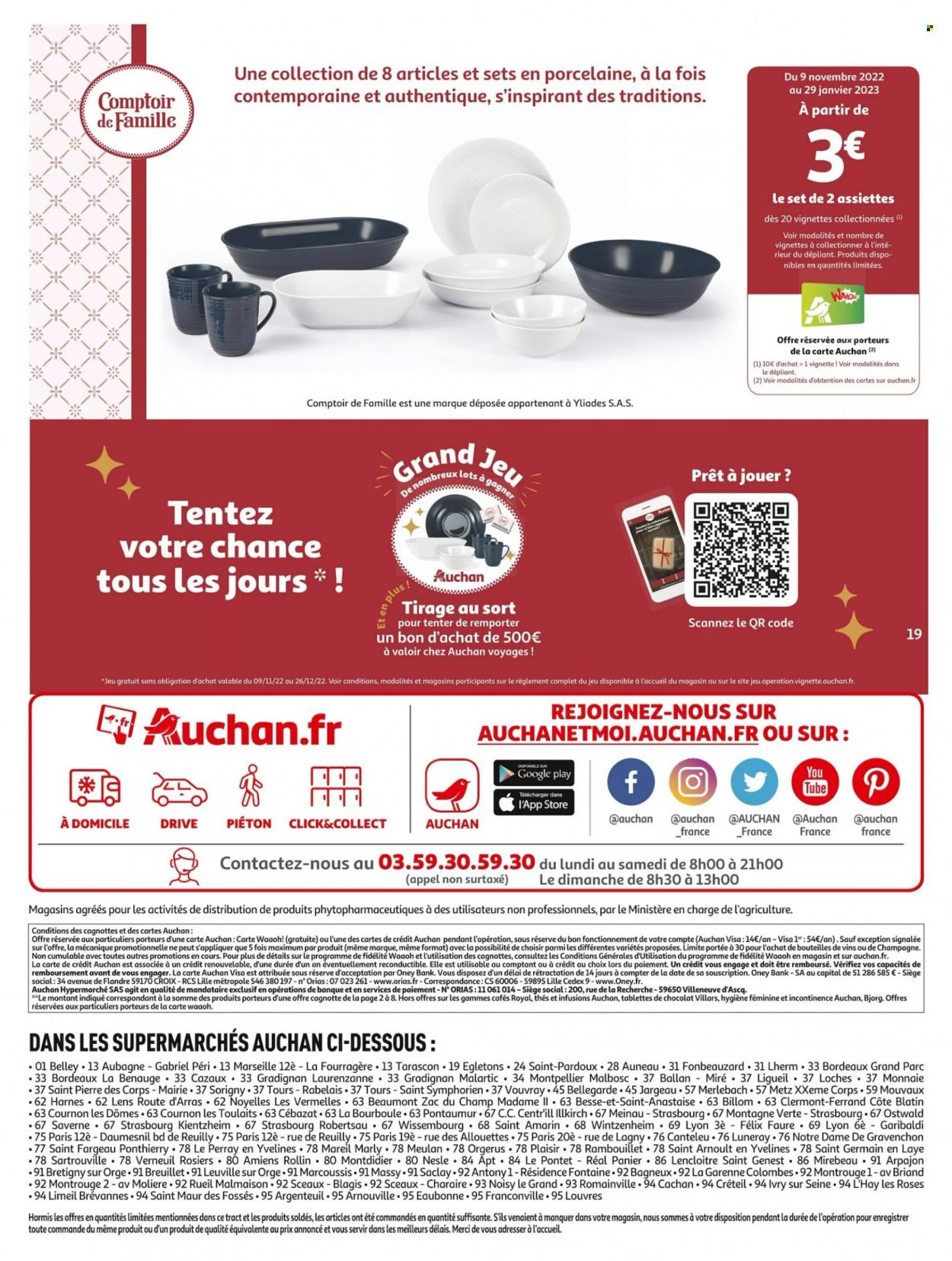 thumbnail - Catalogue Auchan - 30/11/2022 - 06/12/2022 - Produits soldés - Bjorg, chocolat, Bordeaux, vin rouge, vin, assiette, Felix. Page 19.
