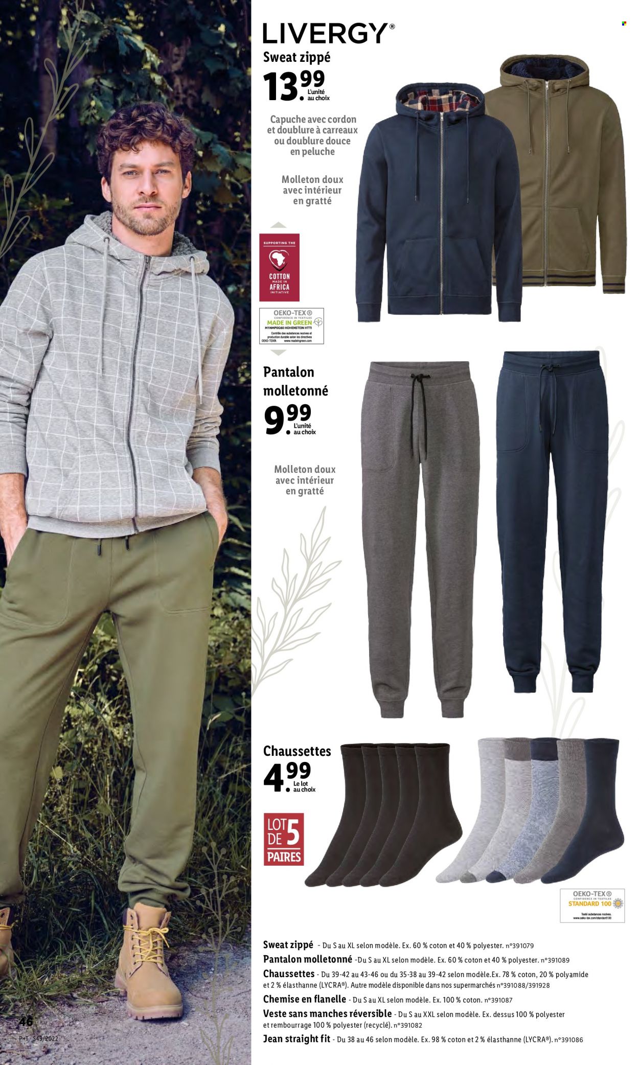 thumbnail - Catalogue Lidl - 07/12/2022 - 13/12/2022 - Produits soldés - veste, pantalon, jeans, chemise, sweat-shirt, chaussettes. Page 52.