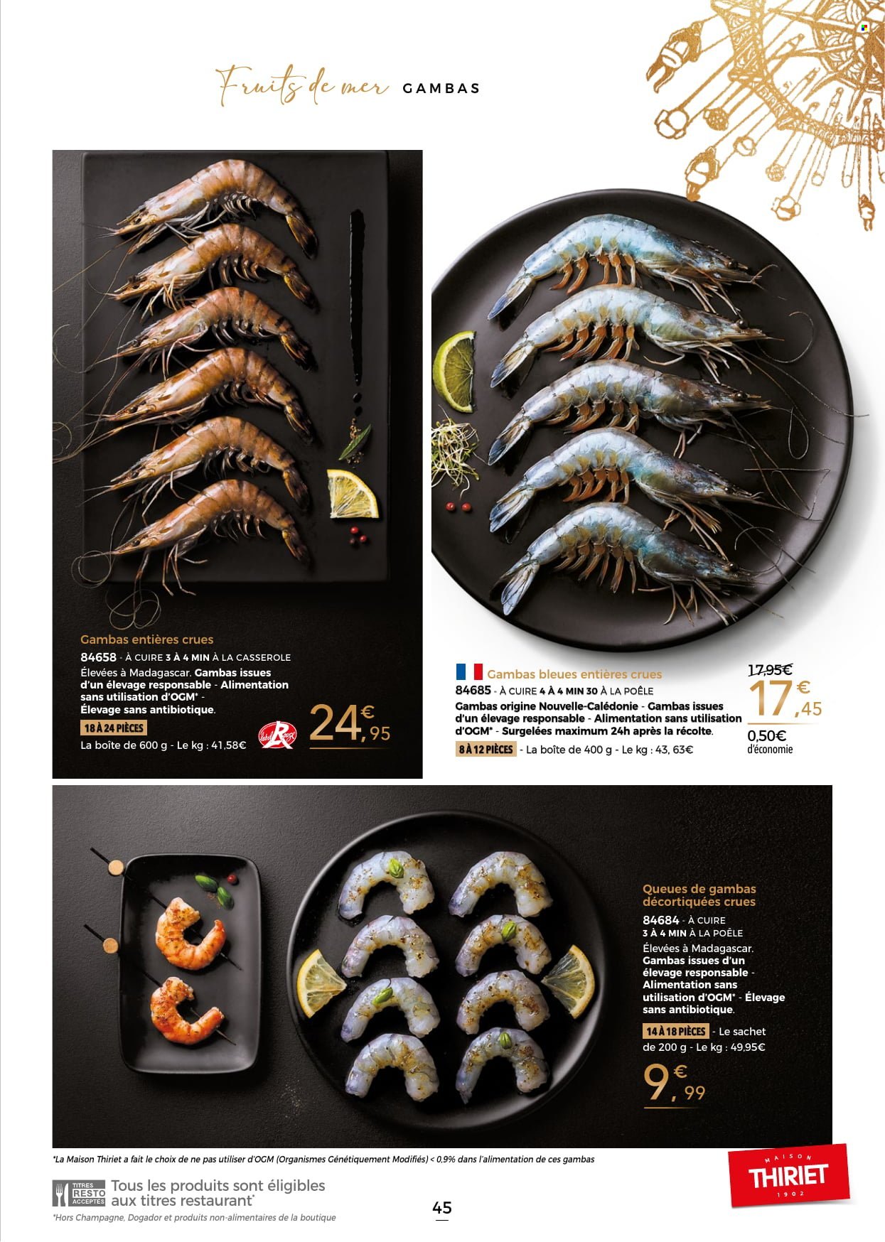 thumbnail - Catalogue Thiriet - 24/11/2022 - 31/12/2022 - Produits soldés - alcool, crevettes, champagne. Page 45.