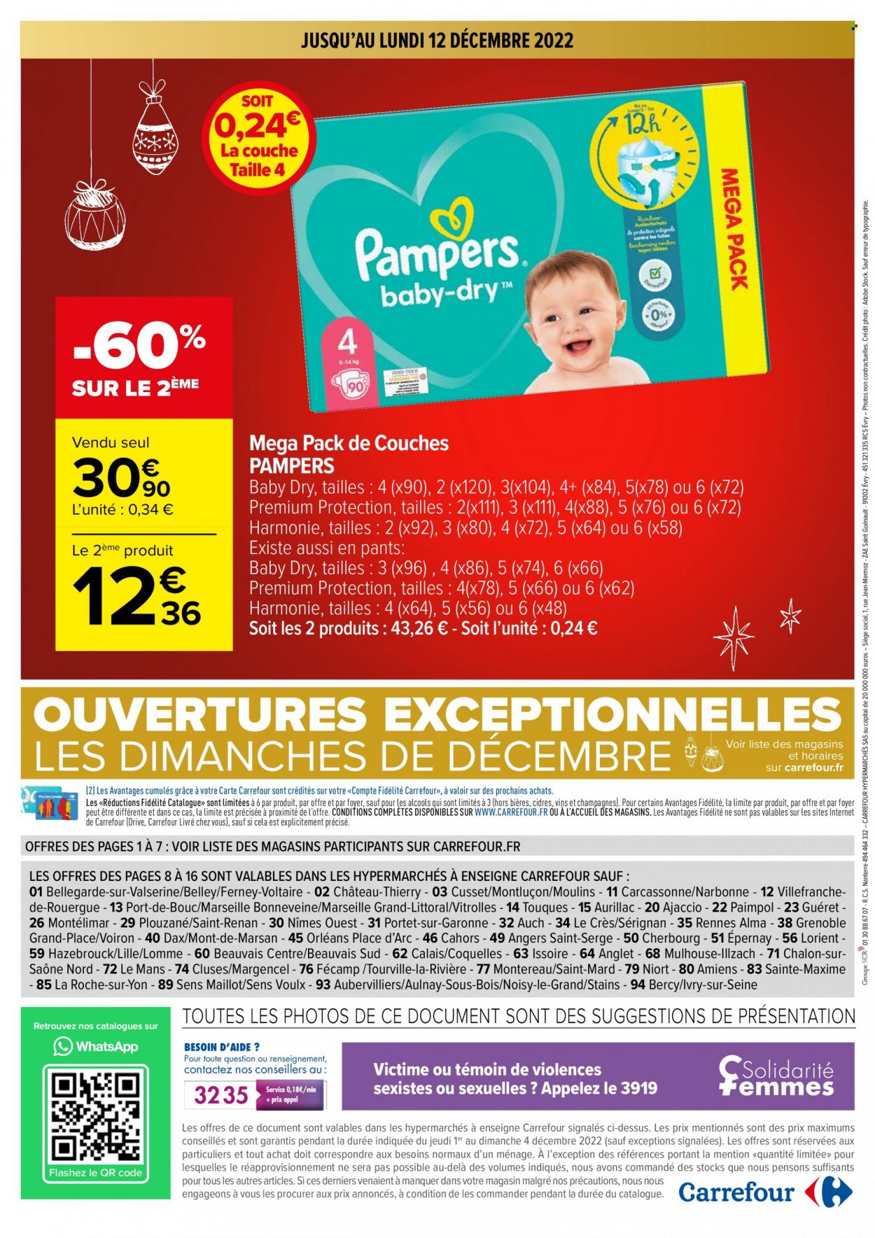 thumbnail - Catalogue Carrefour Hypermarchés - 01/12/2022 - 04/12/2022 - Produits soldés - vin, Pampers, couches. Page 16.