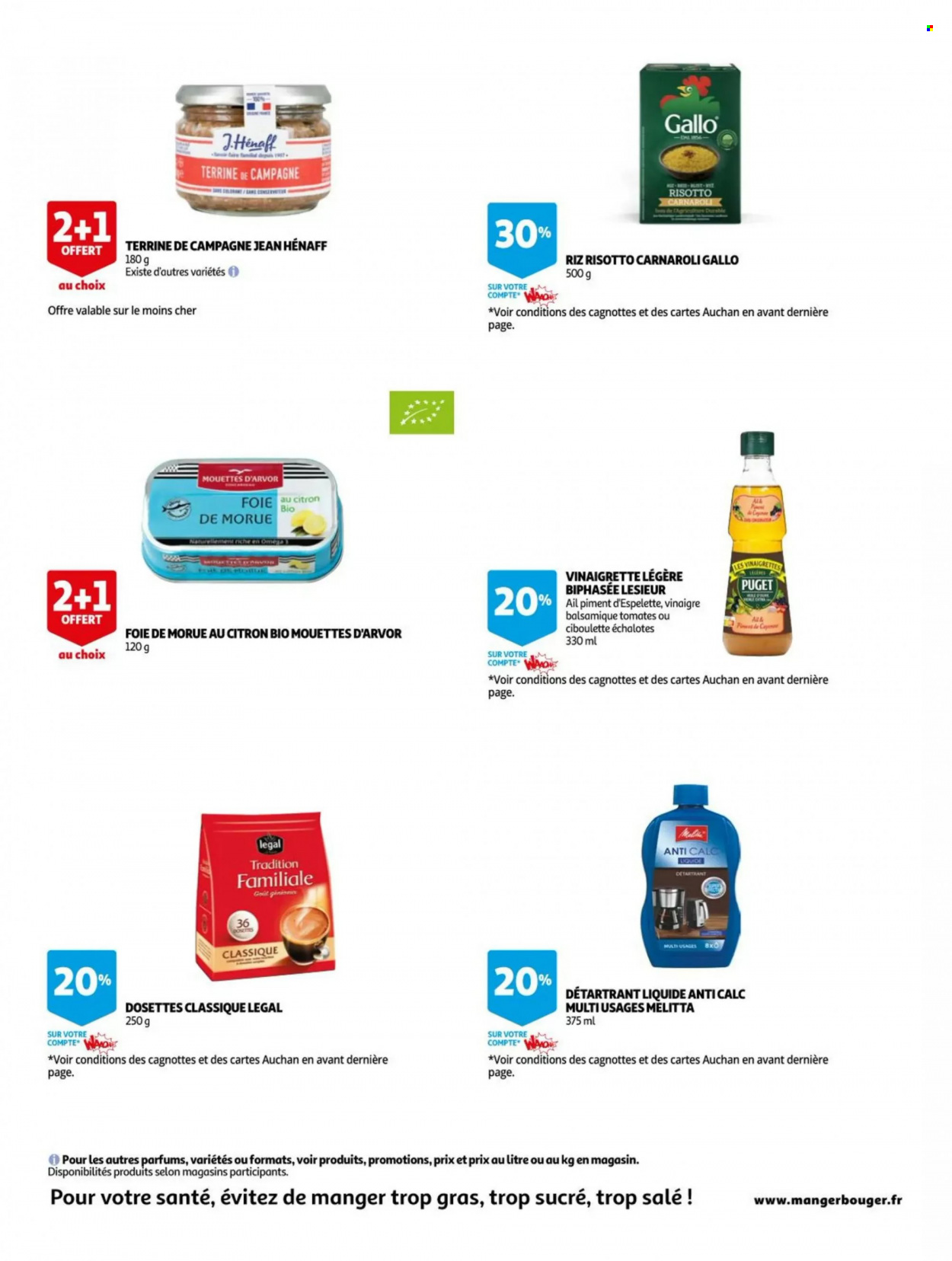 thumbnail - Catalogue Auchan - 30/11/2022 - 13/12/2022 - Produits soldés - tomates, ail, ciboulette, piment, échalotes, morue, risotto, terrine, riz, vinaigrette, vinaigre, vinaigre balsamique, jeans. Page 7.