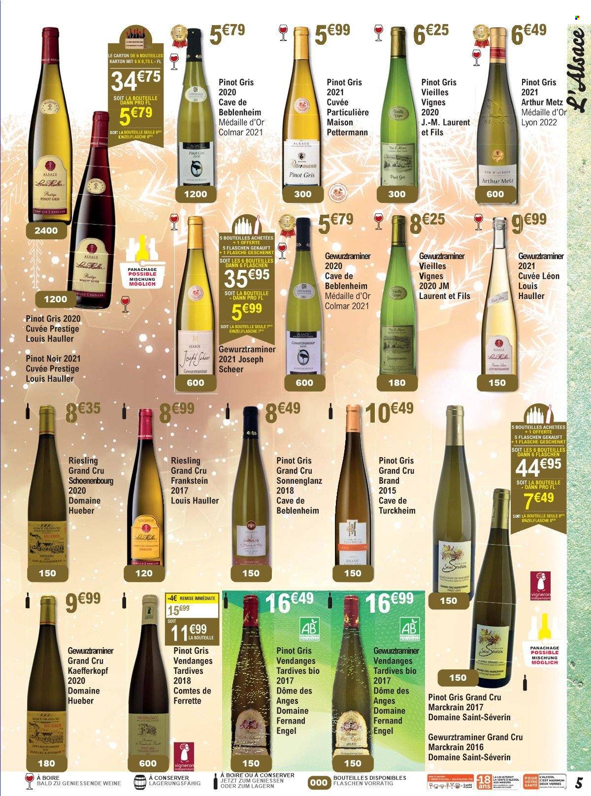 thumbnail - Catalogue Cora - 01/12/2022 - 28/01/2023 - Produits soldés - vin blanc, vin d’Alsace, Pinot Gris, vin, Riesling, Severin, maison. Page 5.