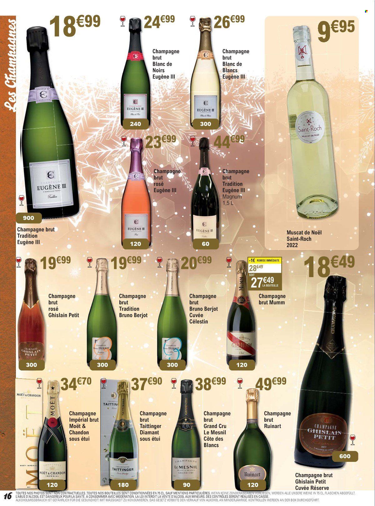 thumbnail - Catalogue Cora - 01/12/2022 - 28/01/2023 - Produits soldés - alcool, champagne, Moët & Chandon. Page 16.