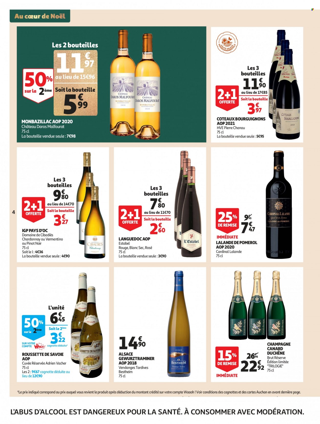 thumbnail - Catalogue Auchan - 07/12/2022 - 13/12/2022 - Produits soldés - champagne, vin blanc, vin. Page 4.