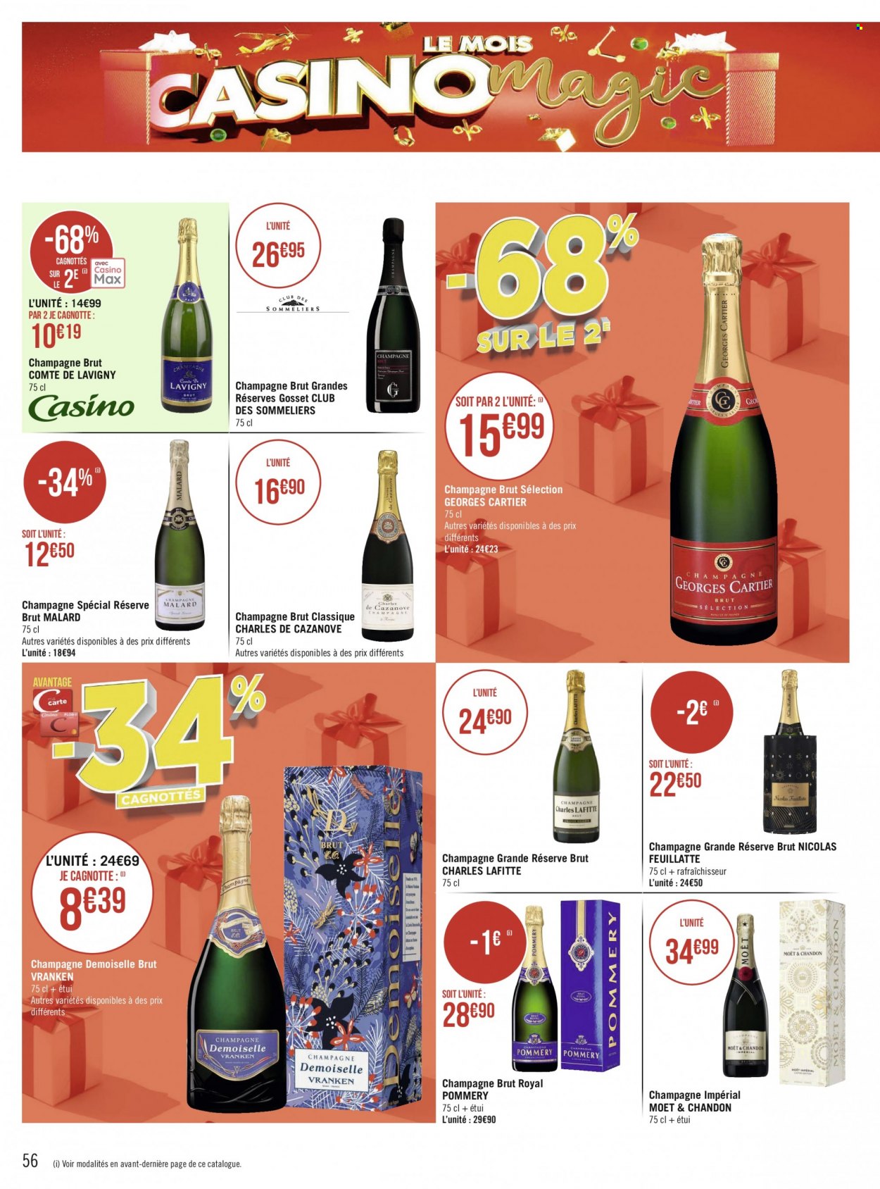 thumbnail - Catalogue Géant Casino - Produits soldés - alcool, Lafitte, Moët & Chandon. Page 56.