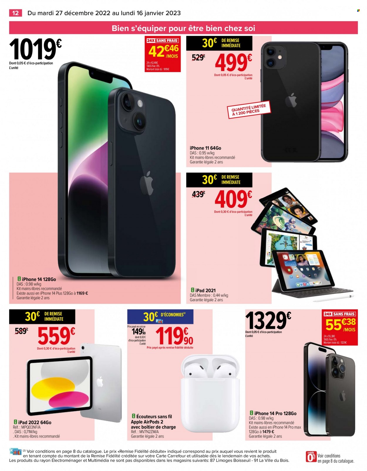 Catalogue Carrefour Hypermarchés - 27/12/2022 - 16/01/2023. Page 12