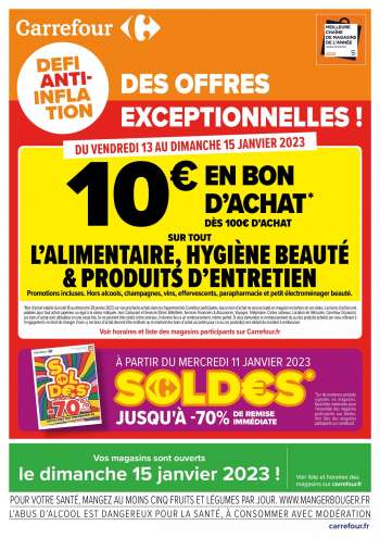 Catalogue Carrefour Hypermarchés - 13/01/2023 - 15/01/2023.