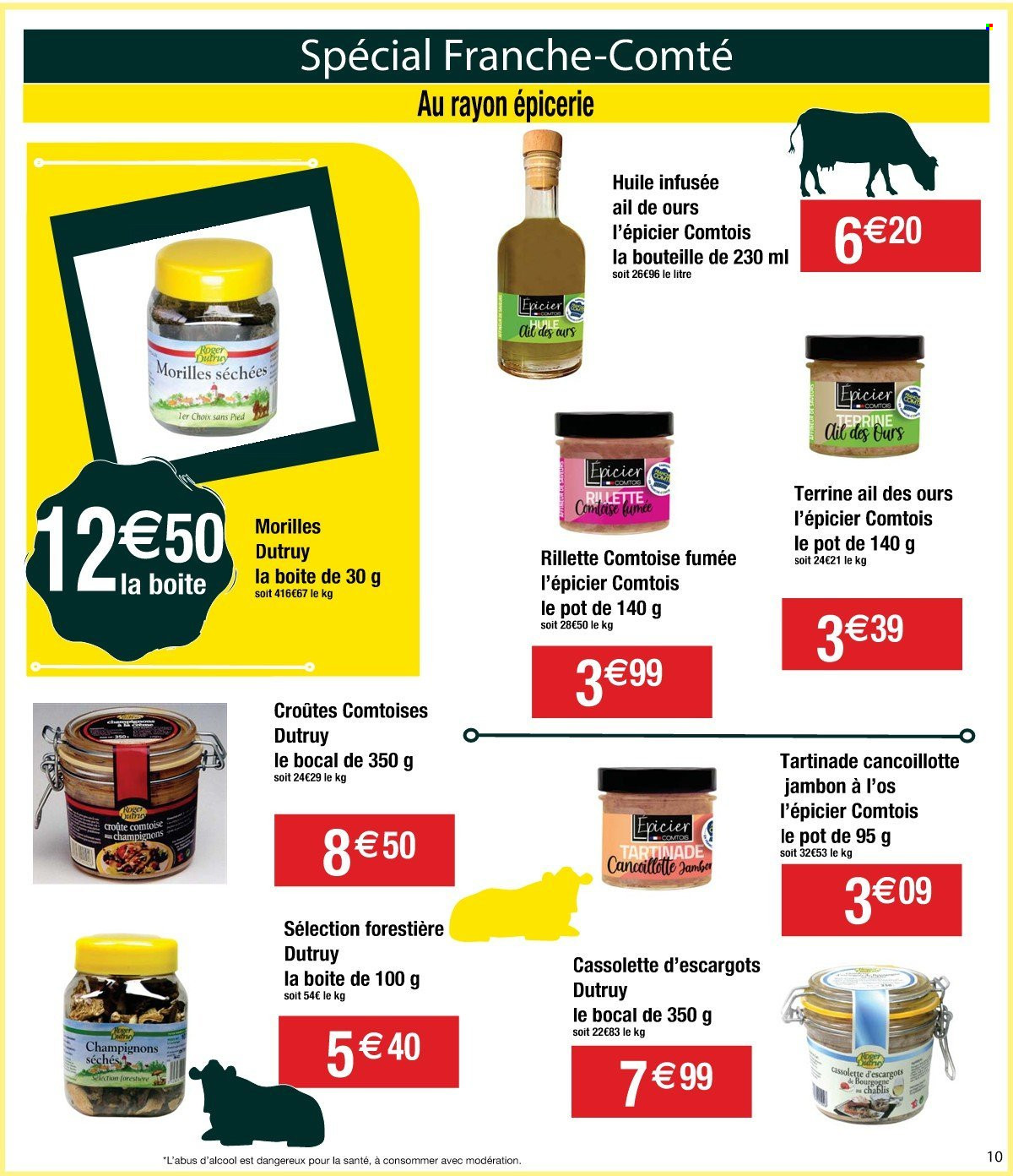 thumbnail - Catalogue Cora - 07/02/2023 - 13/02/2023 - Produits soldés - escargots, champignon, morilles sauvages, jambon, terrine, Comté, huile. Page 10.