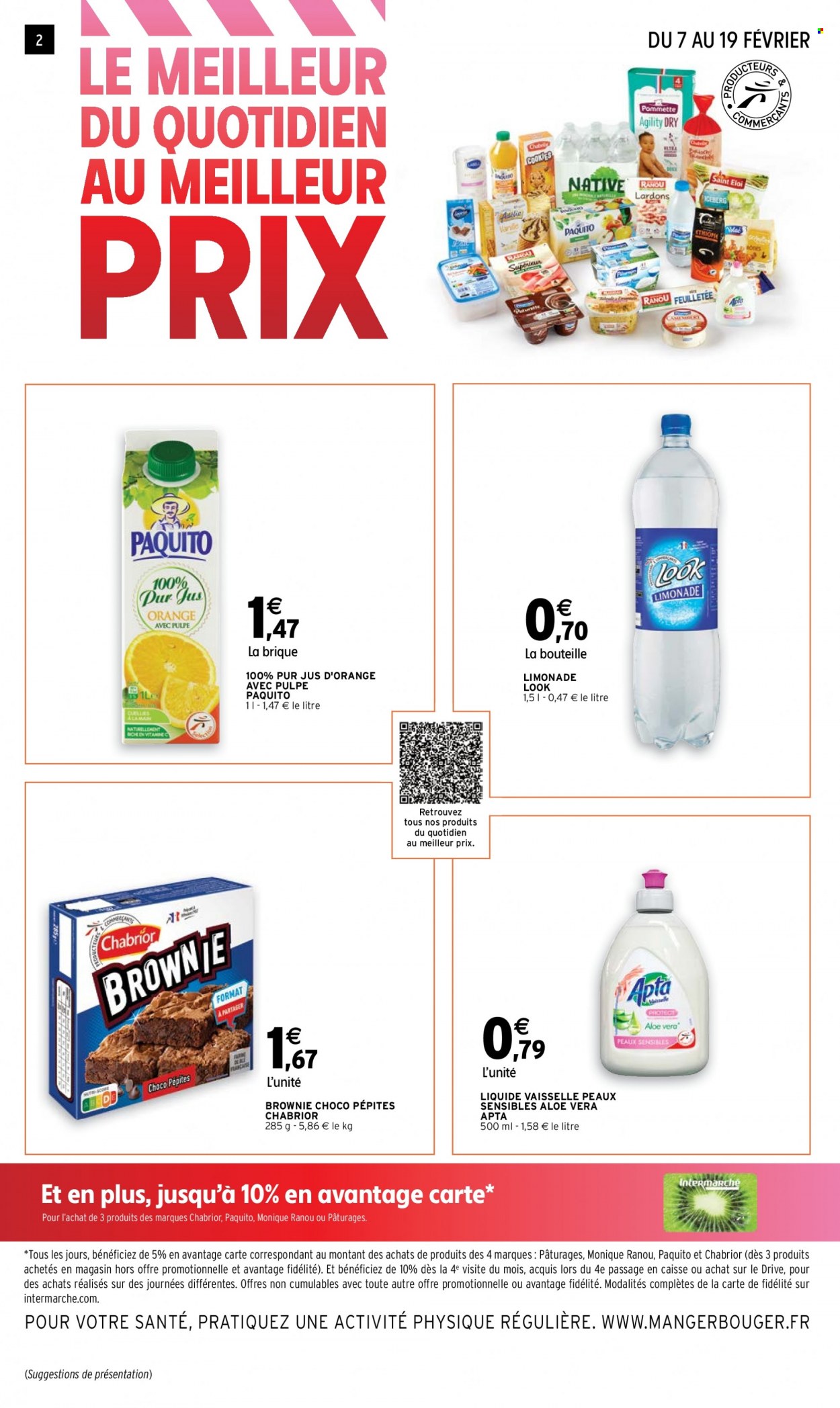 thumbnail - Catalogue Intermarché Express - 07/02/2023 - 19/02/2023 - Produits soldés - brownie, jus, jus d'orange, pur jus, limonade, liquide vaisselle. Page 2.