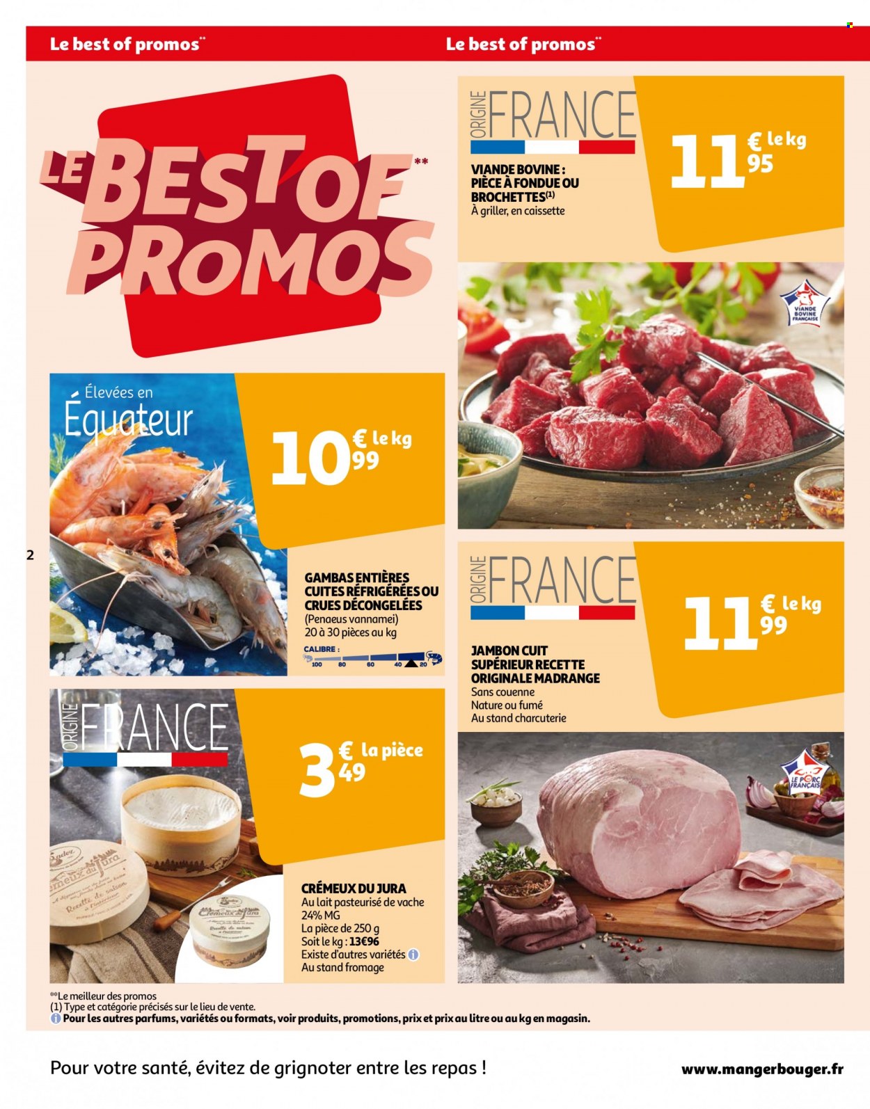 thumbnail - Catalogue Auchan - 07/02/2023 - 13/02/2023 - Produits soldés - pièce à fondue, crevettes, jambon, fromage. Page 2.