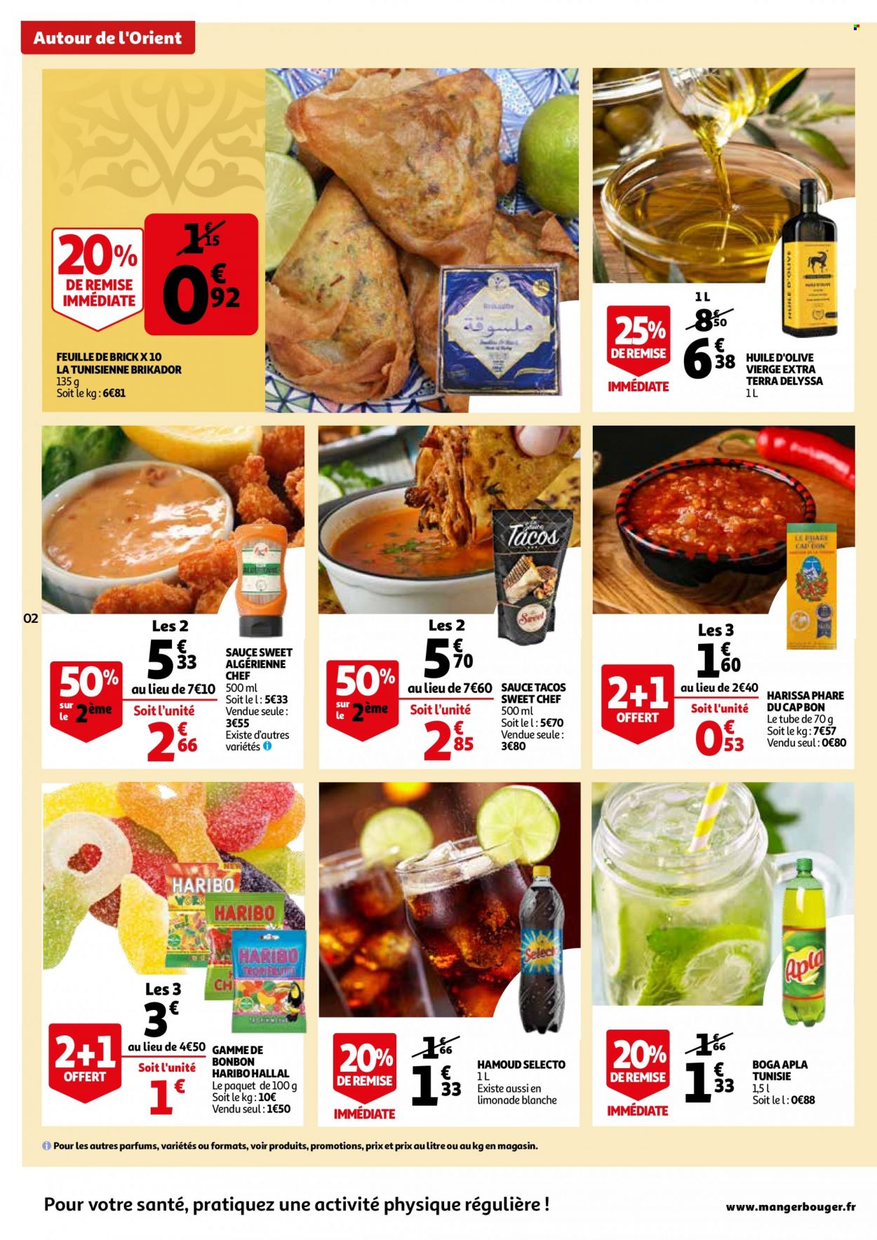 thumbnail - Catalogue Auchan - 07/02/2023 - 13/02/2023 - Produits soldés - feuille de brick, bonbons, harissa, huile, huile d'olive, limonade. Page 2.