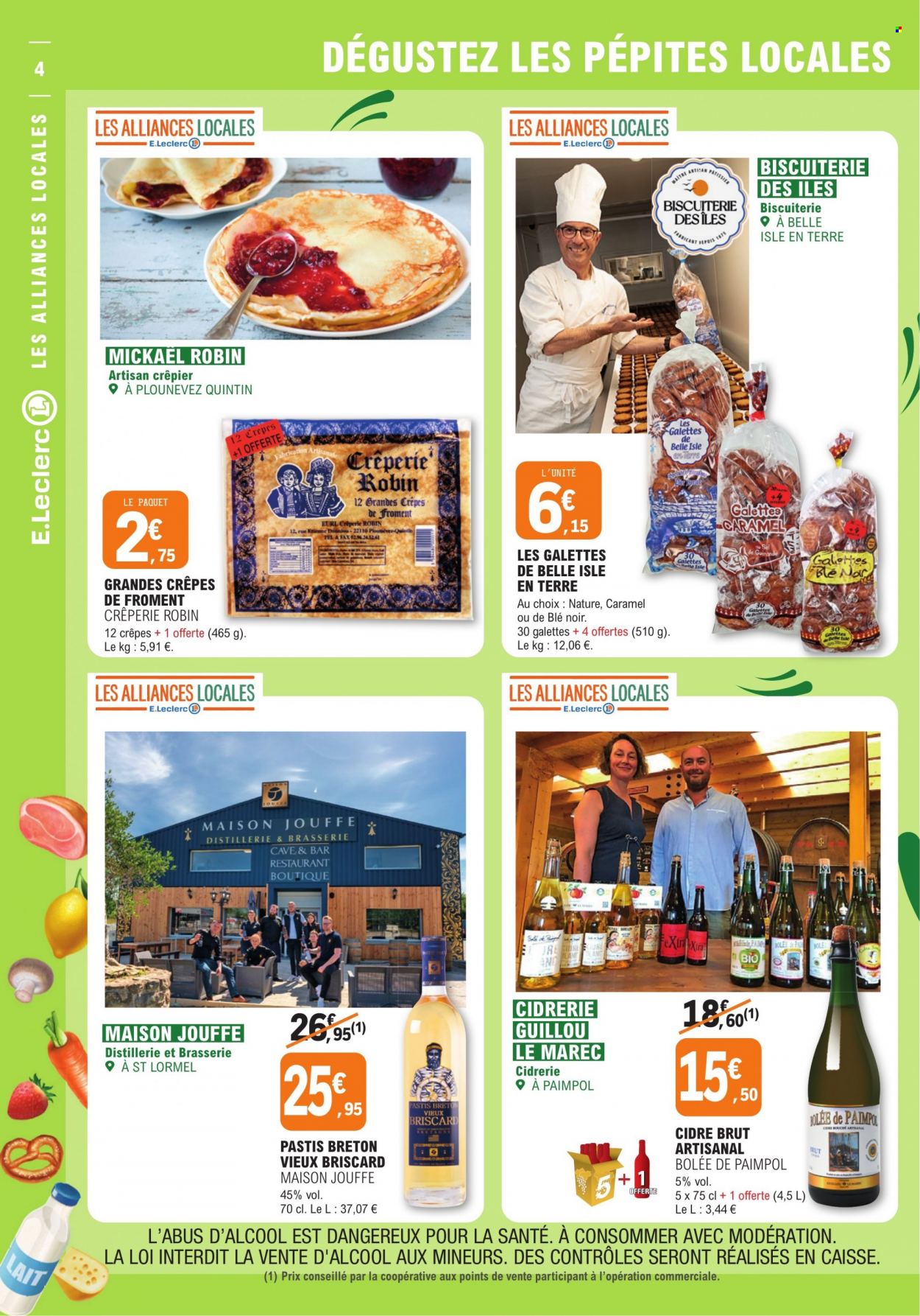 thumbnail - Catalogue E.Leclerc - 07/02/2023 - 11/02/2023 - Produits soldés - galettes, crêpes, lait, cidre, pastis, maison. Page 4.