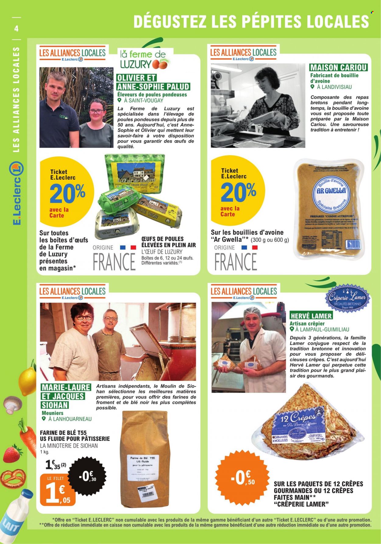 thumbnail - Catalogue E.Leclerc - 07/02/2023 - 11/02/2023 - Produits soldés - crêpes, farine, olivier. Page 4.