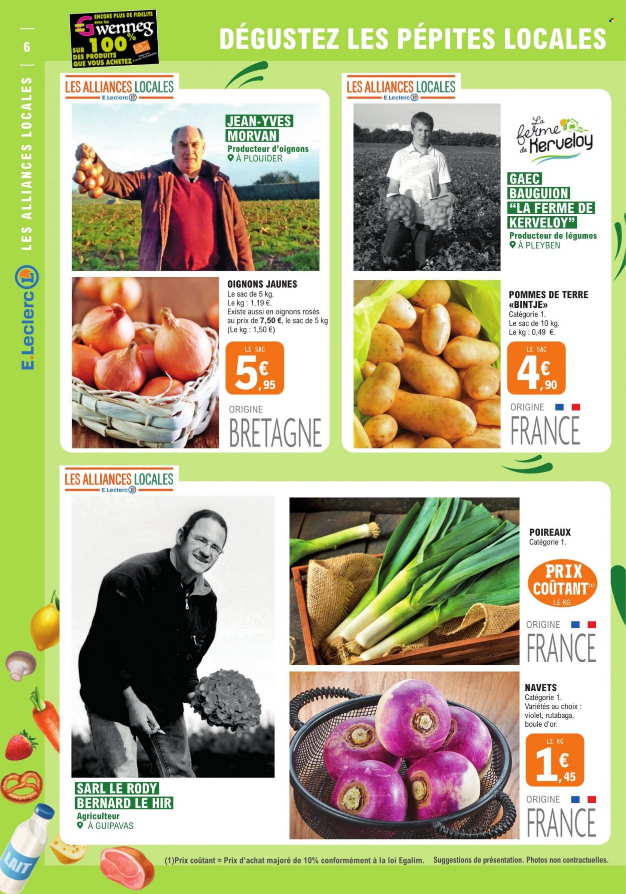 thumbnail - Catalogue E.Leclerc - 07/02/2023 - 11/02/2023 - Produits soldés - poireau, pommes de terre, lait, jeans. Page 6.