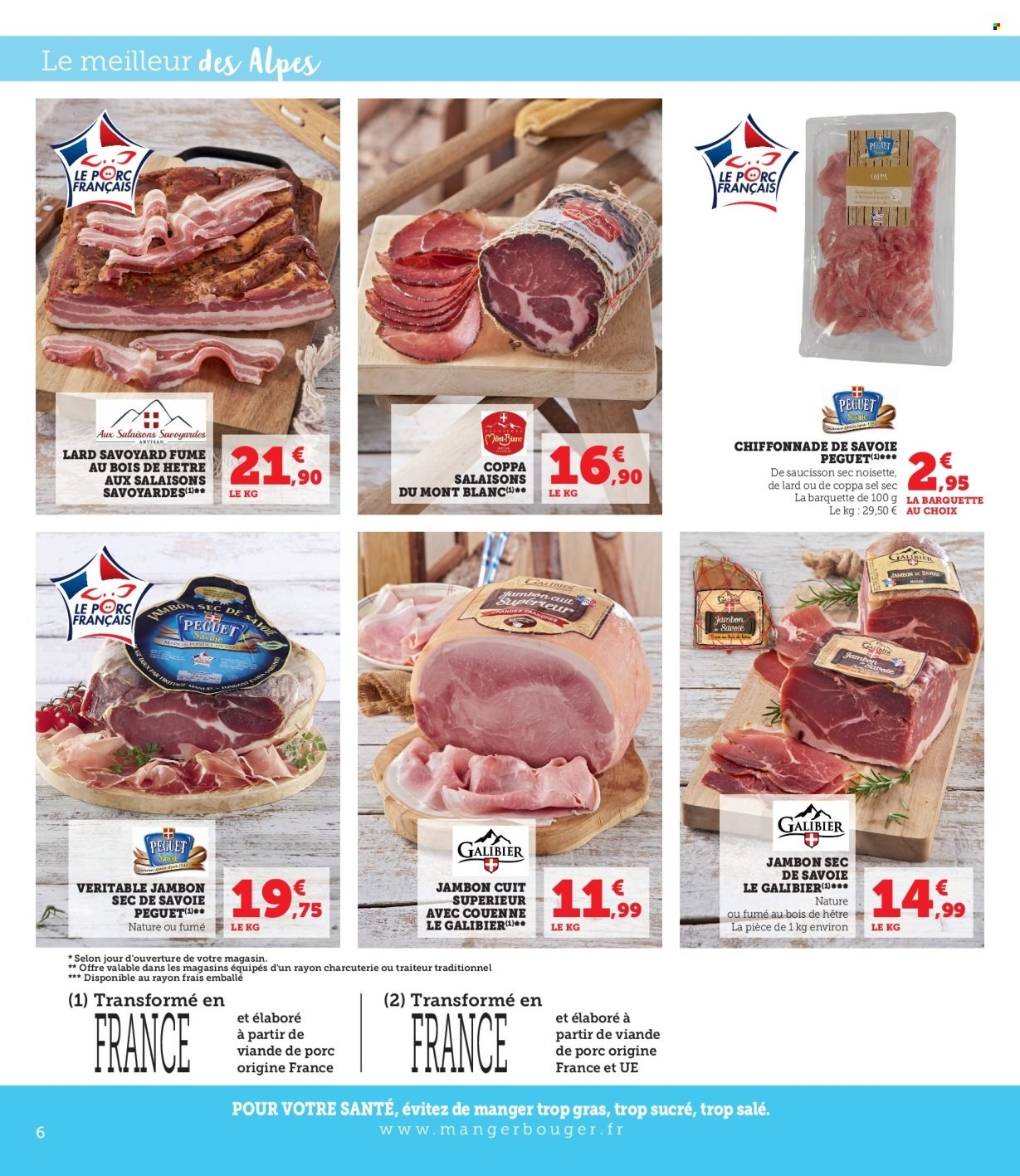 thumbnail - Catalogue Magasins U - 07/02/2023 - 12/02/2023 - Produits soldés - jambon, coppa, jambon sec, bacon, saucisson. Page 6.