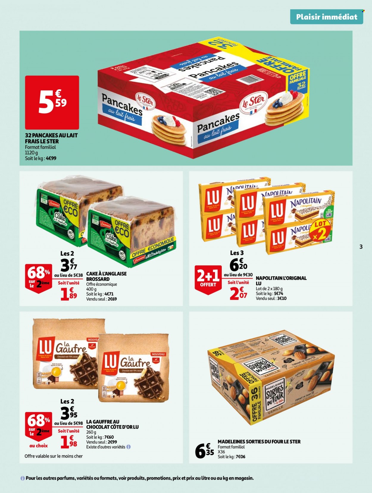 thumbnail - Catalogue Auchan - 14/02/2023 - 20/02/2023 - Produits soldés - madeleines, crêpes, Napolitain, Côte d'Or, Brossard, LU. Page 3.