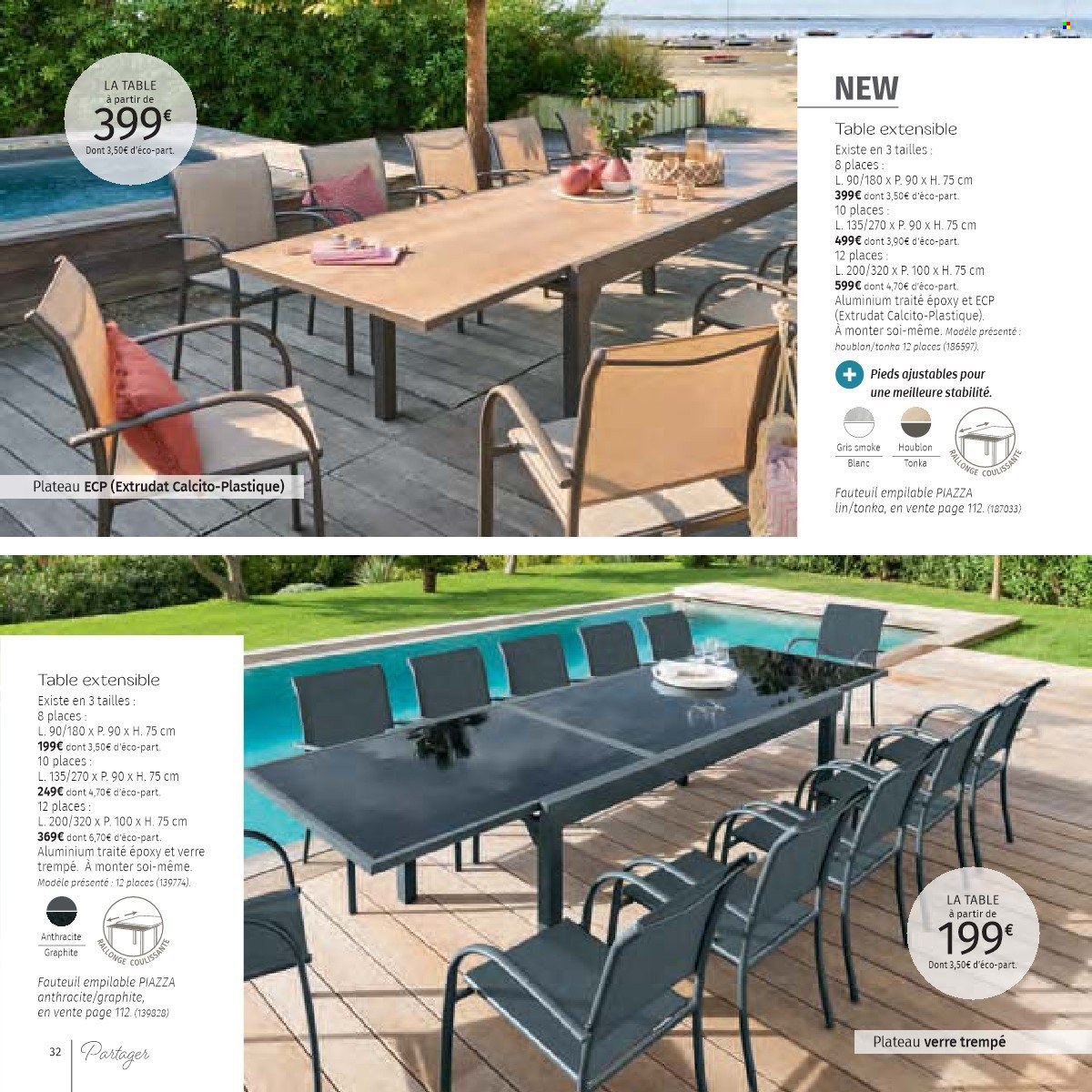 thumbnail - Catalogue Cora - 01/02/2023 - 31/07/2023 - Produits soldés - table, table extensible, fauteuil. Page 32.