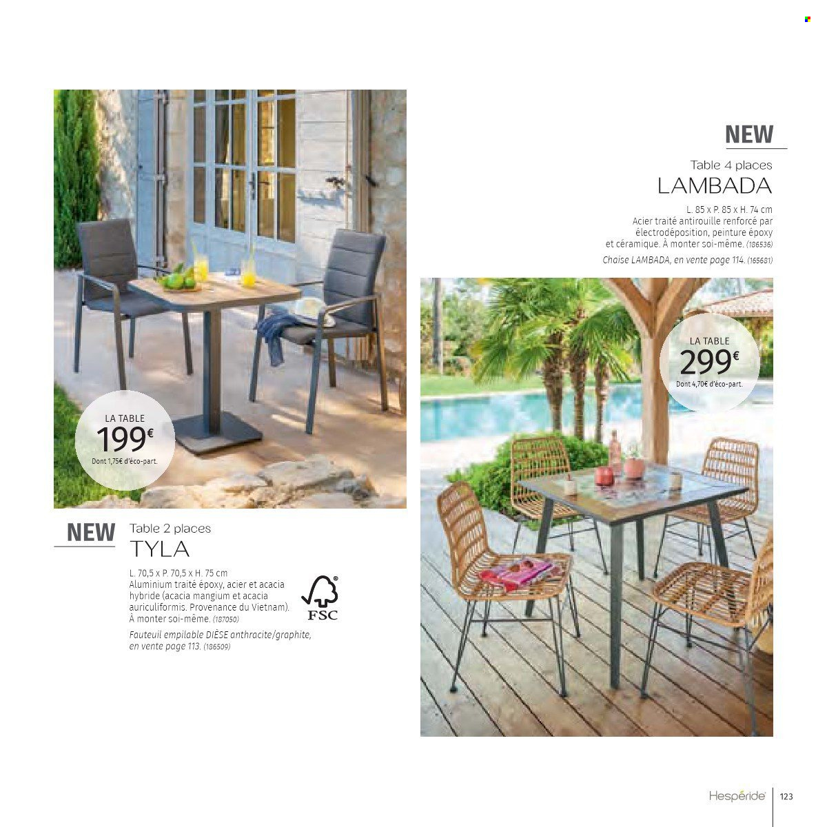 thumbnail - Catalogue Cora - 01/02/2023 - 31/07/2023 - Produits soldés - table, chaise, fauteuil. Page 123.