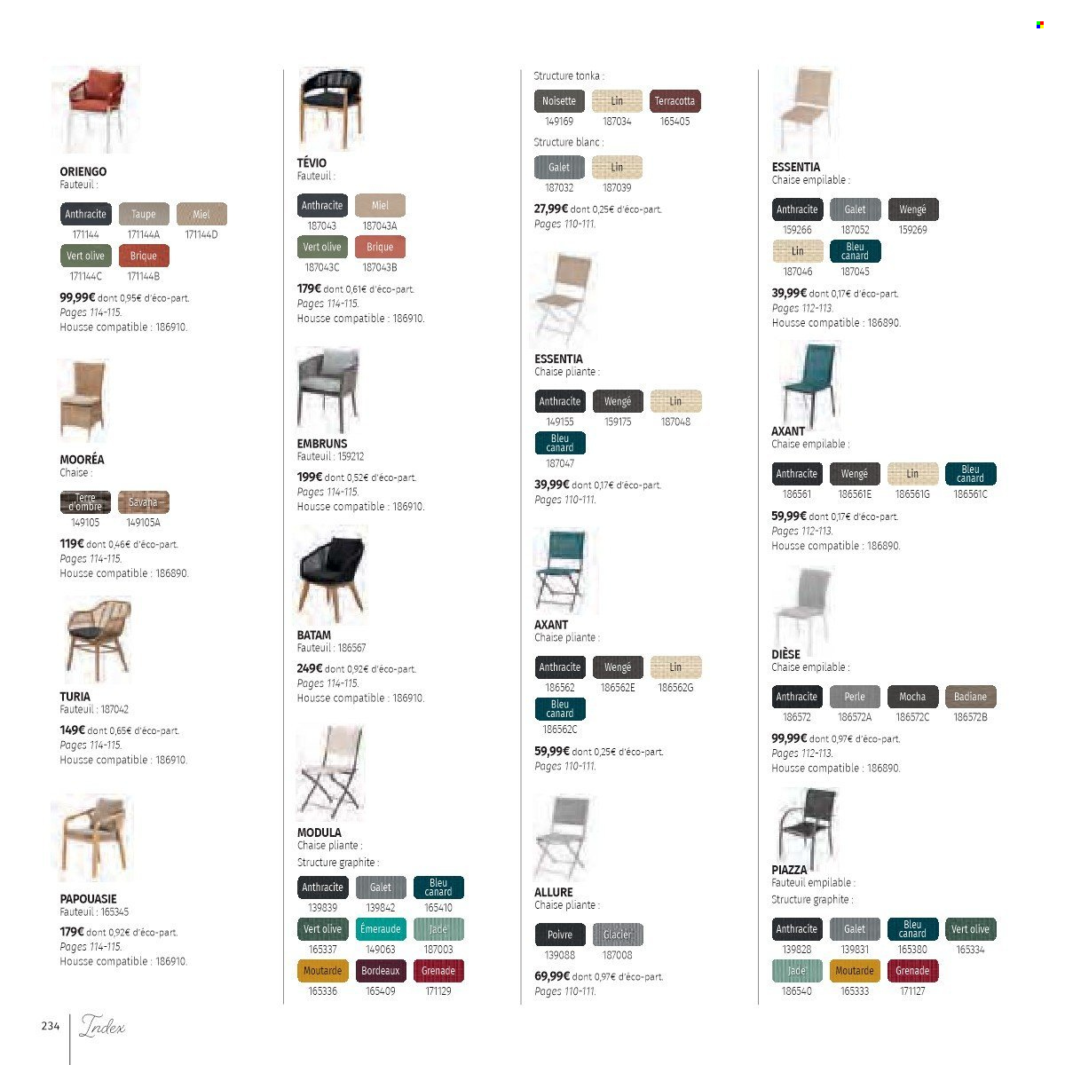thumbnail - Catalogue Cora - 01/02/2023 - 31/07/2023 - Produits soldés - chaise, miel, housse, chaise pliante, fauteuil. Page 234.