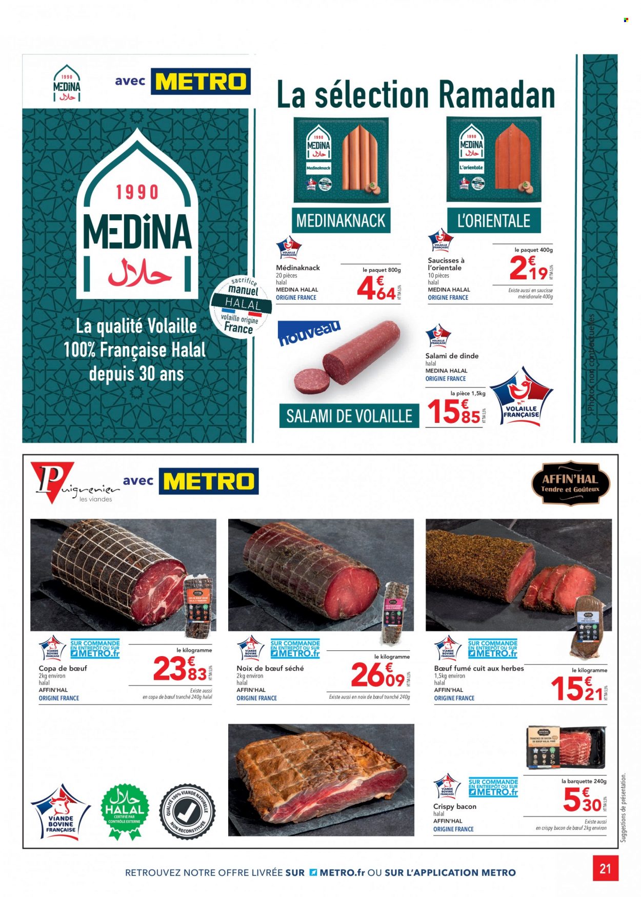 thumbnail - Catalogue Metro - 22/02/2023 - 21/04/2023 - Produits soldés - salami, bacon, saucisse, noix. Page 21.