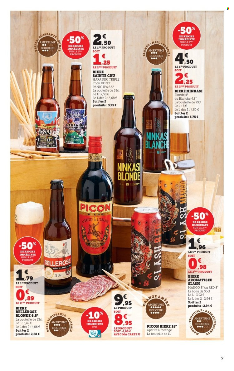 thumbnail - Catalogue Magasins U - 14/03/2023 - 26/03/2023 - Produits soldés - bière, bière blonde, alcool, apéritif. Page 7.