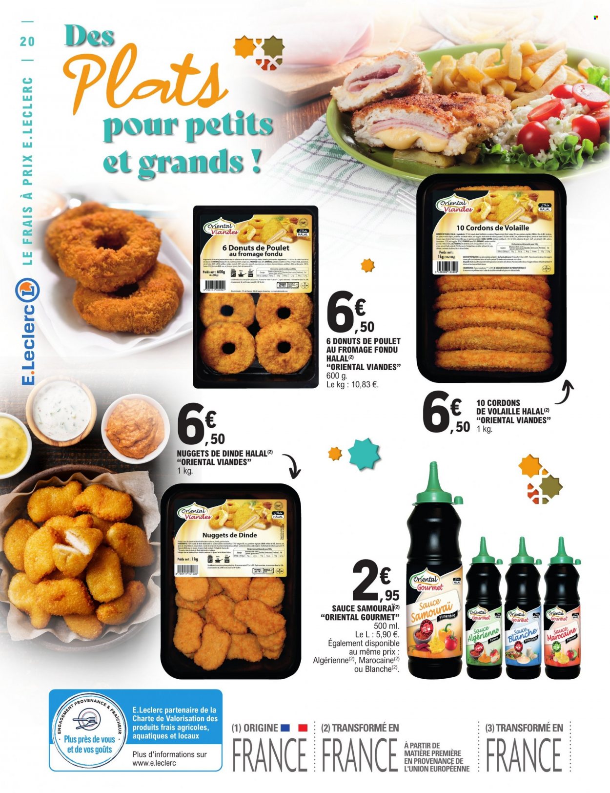 thumbnail - Catalogue E.Leclerc - 14/03/2023 - 25/03/2023 - Produits soldés - viande, donut, nuggets de dinde, huile. Page 20.