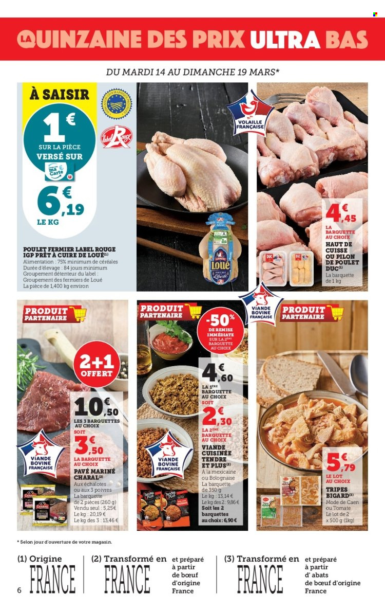 thumbnail - Catalogue U express - 14/03/2023 - 26/03/2023 - Produits soldés - viande, viande de poulet. Page 6.