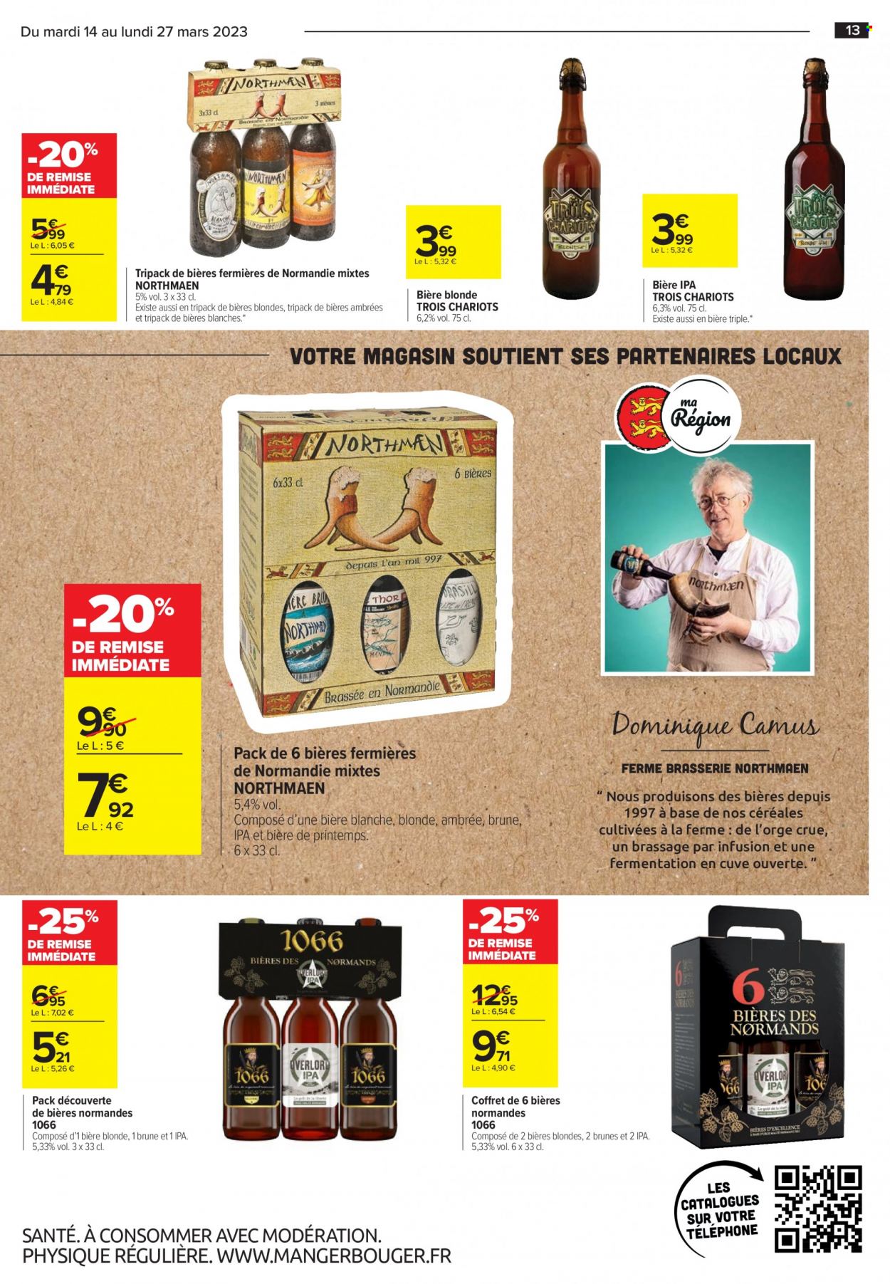 thumbnail - Catalogue Carrefour Hypermarchés - 14/03/2023 - 27/03/2023 - Produits soldés - bière blonde, céréales. Page 13.