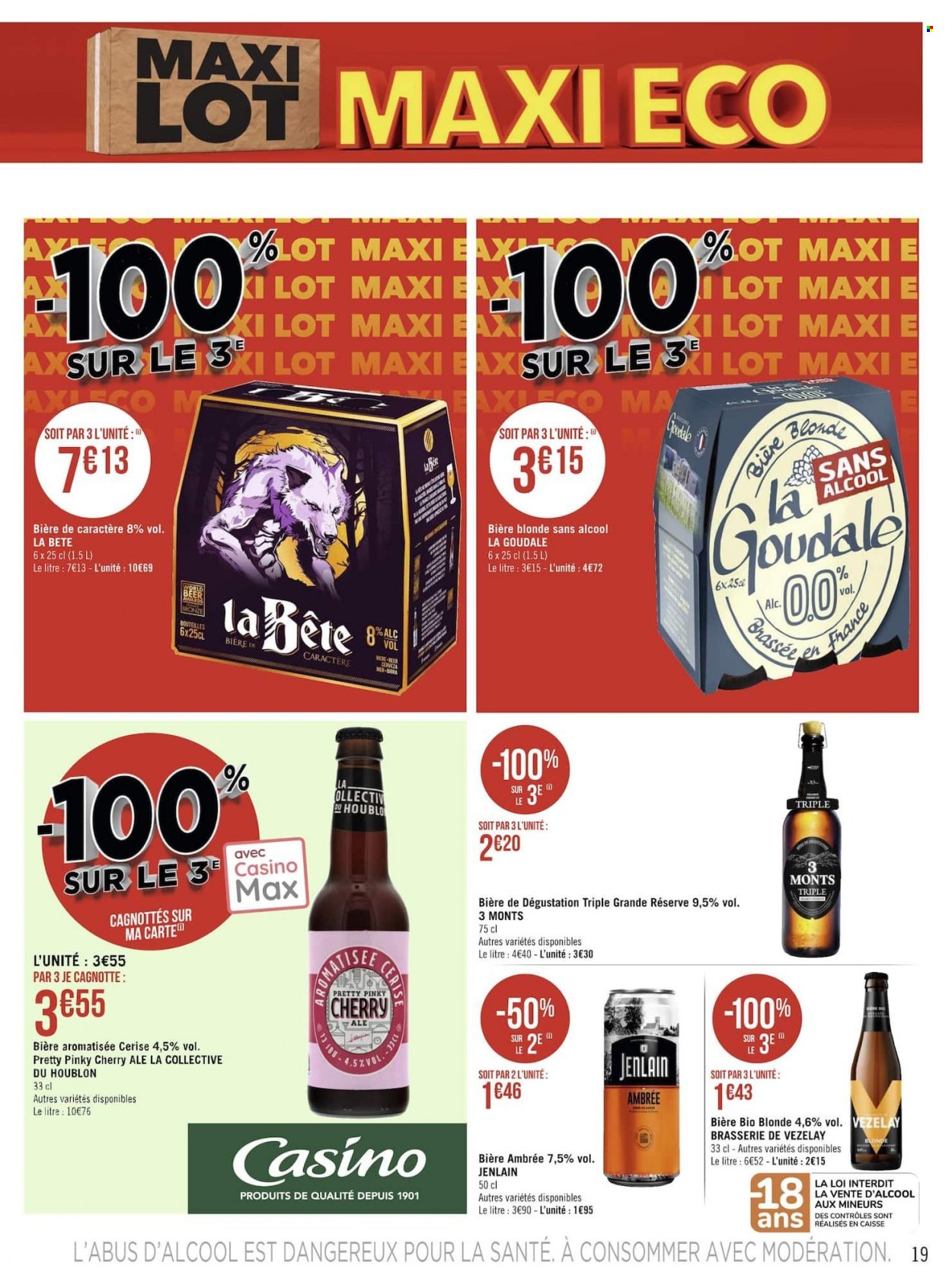 thumbnail - Catalogue Casino hyperFrais - 20/03/2023 - 02/04/2023 - Produits soldés - bière blonde, Goudale. Page 19.