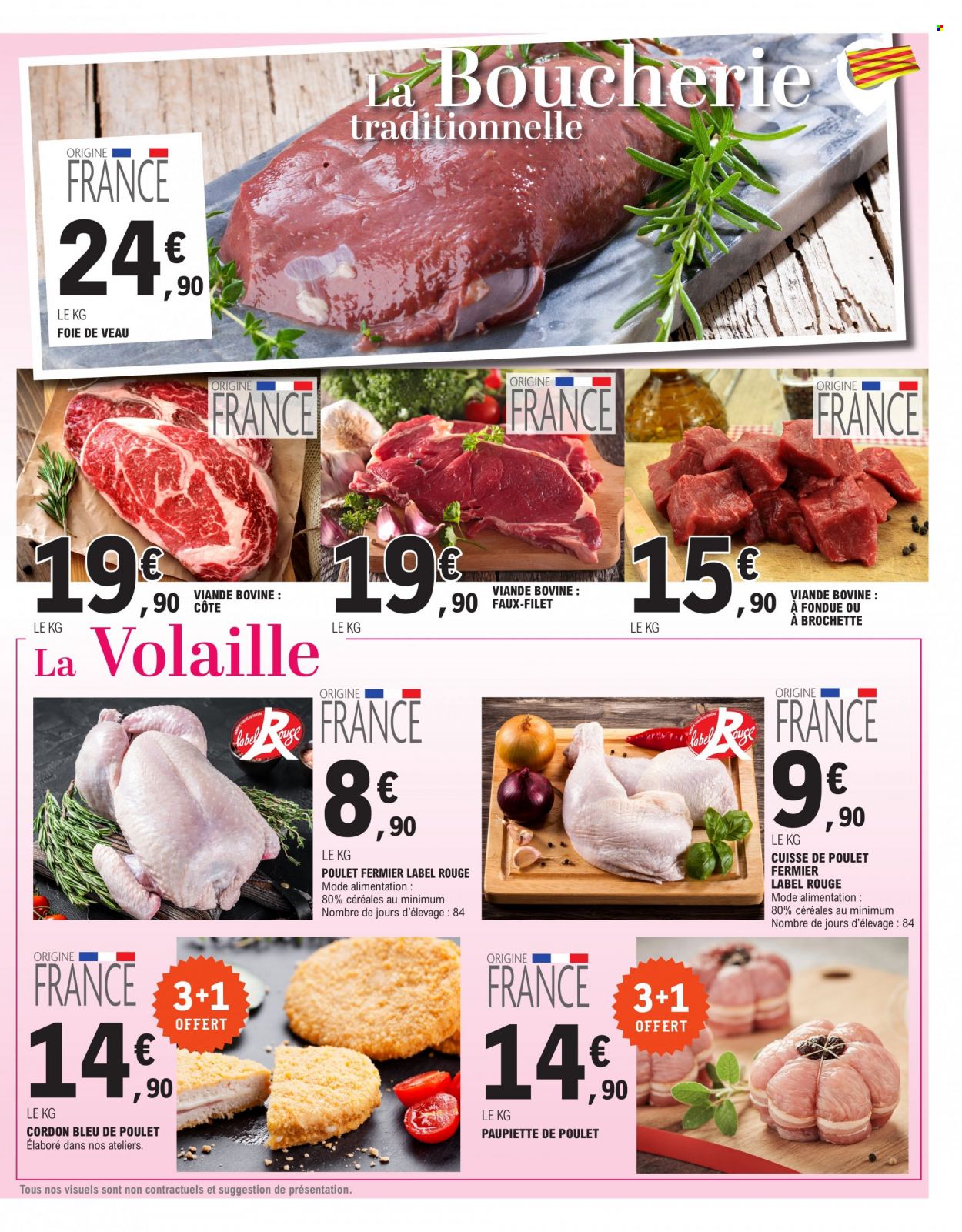 thumbnail - Catalogue E.Leclerc - 21/03/2023 - 01/04/2023 - Produits soldés - paupiette, viande, viande de poulet, cuisse de poulet, viande de veau, cordon bleu. Page 15.