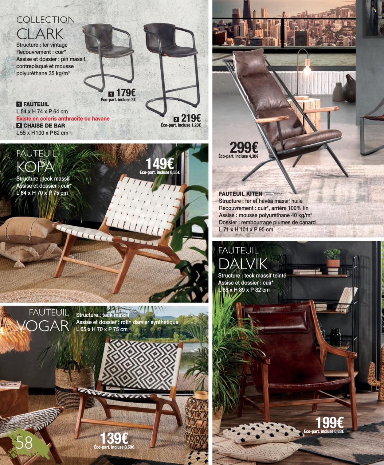 thumbnail - Catalogue Cocktail Scandinave - 18/04/2023 - 26/08/2023 - Produits soldés - chaise, chaise de bar, fauteuil. Page 58.