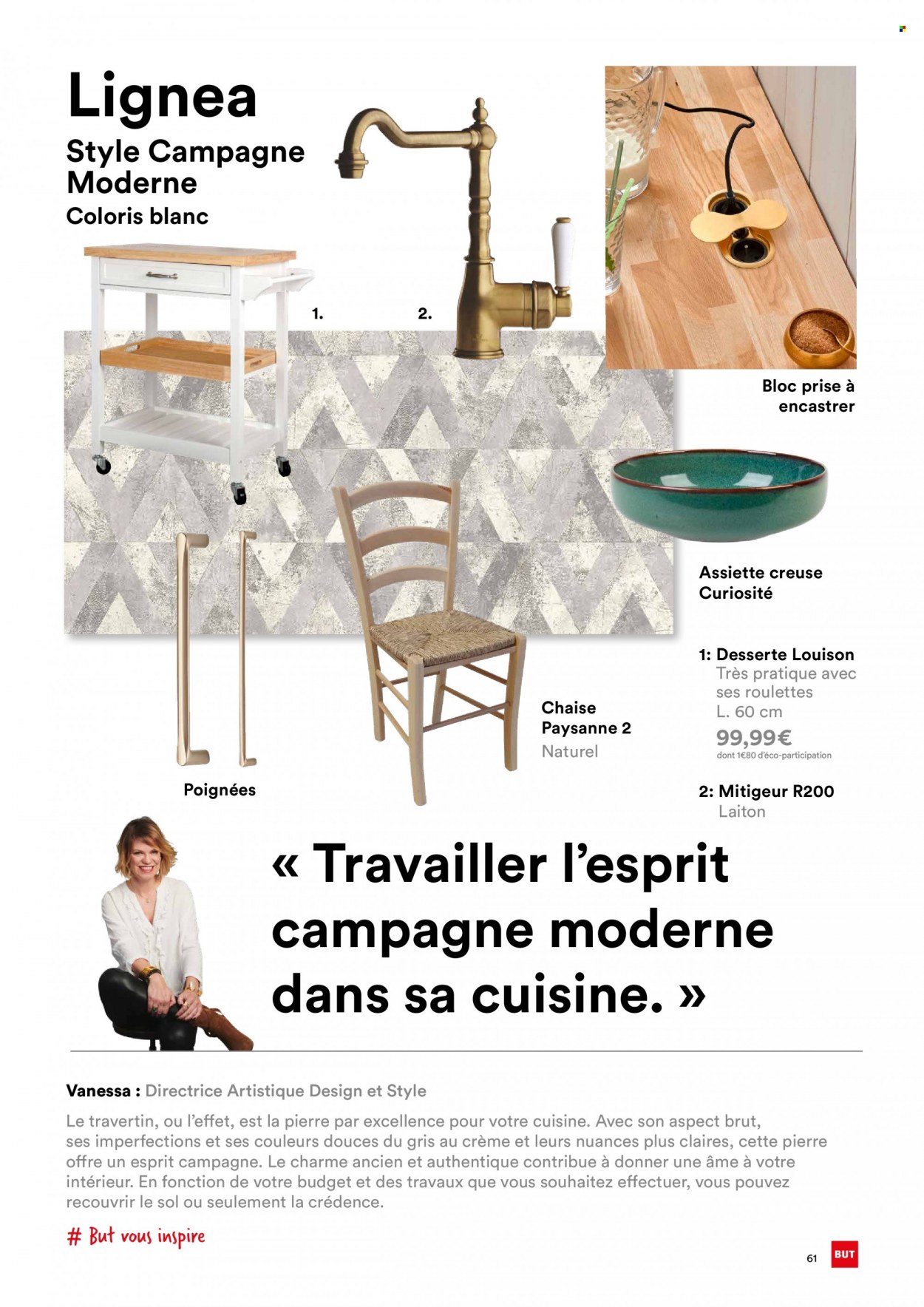 thumbnail - Catalogue BUT - 18/04/2023 - 30/04/2024 - Produits soldés - chaise, assiette, desserte. Page 61.