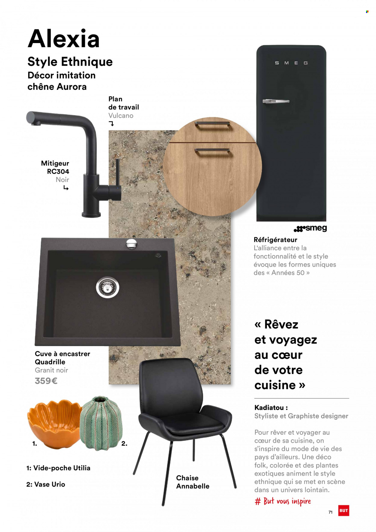 thumbnail - Catalogue BUT - 18/04/2023 - 16/04/2024 - Produits soldés - chaise, frigo, vase, vide-poche. Page 71.