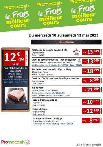 Catalogue Promocash - 10/05/2023 - 13/05/2023.