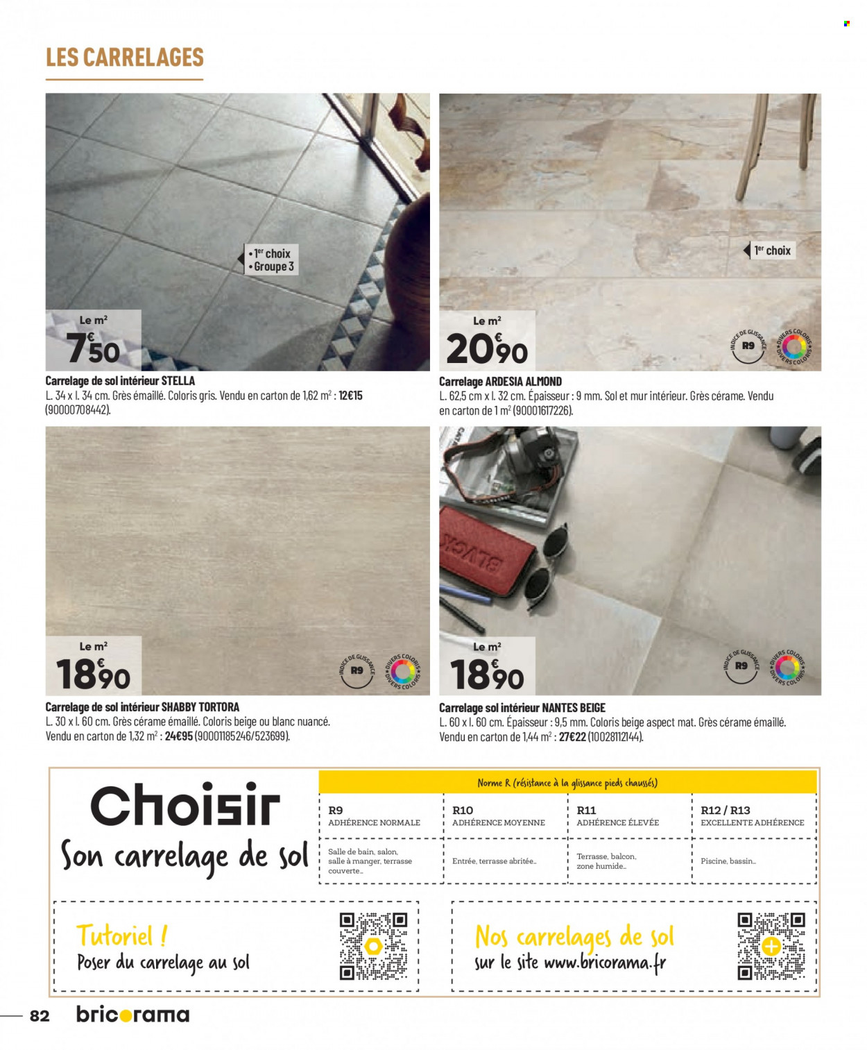 thumbnail - Catalogue Bricorama - 16/05/2023 - 02/07/2023 - Produits soldés - chaise, carrelage, grès cérame. Page 82.