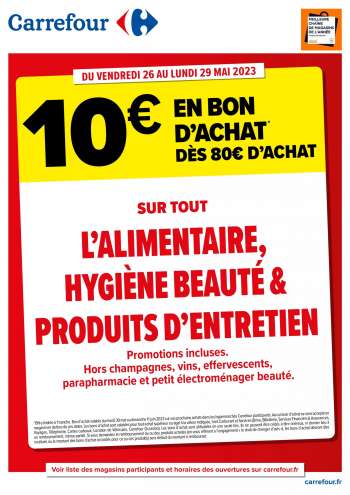 Catalogue Carrefour Hypermarchés - 26/05/2023 - 29/05/2023.