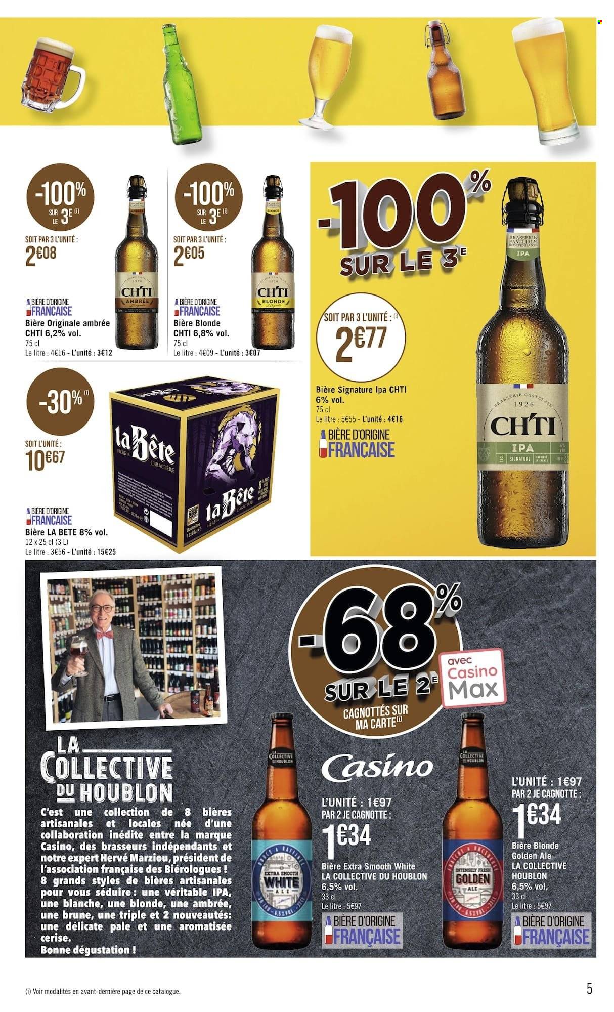 thumbnail - Catalogue Géant Casino - 29/05/2023 - 11/06/2023 - Produits soldés - bière blonde, Président. Page 5.