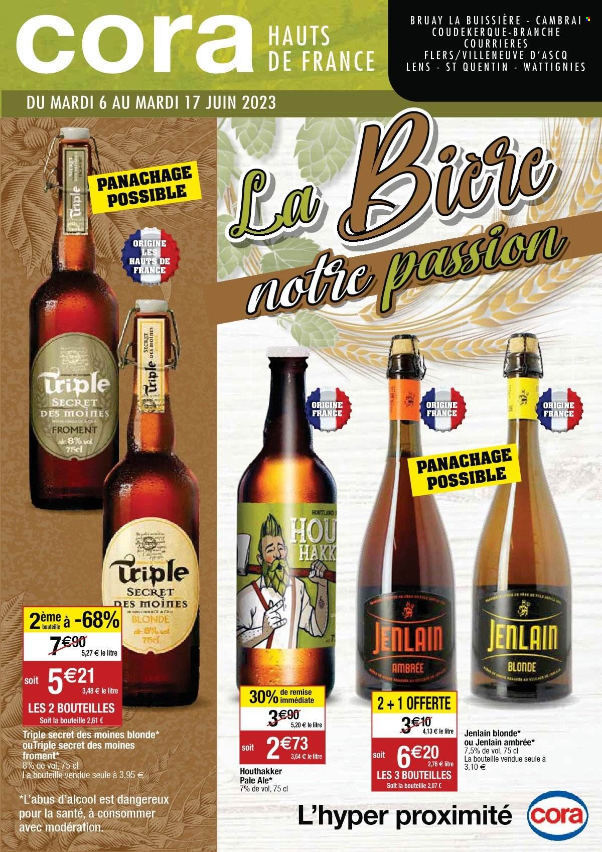 thumbnail - Catalogue Cora - 06/06/2023 - 17/06/2023 - Produits soldés - bière. Page 1.
