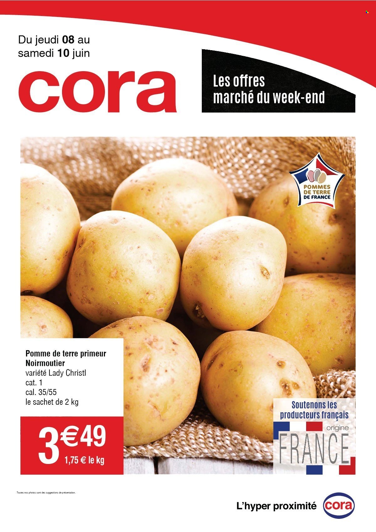 thumbnail - Catalogue Cora - 08/06/2023 - 10/06/2023 - Produits soldés - pommes de terre. Page 1.