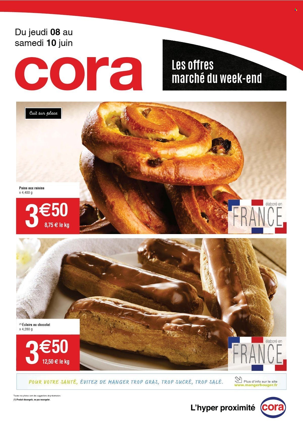 thumbnail - Catalogue Cora - 08/06/2023 - 10/06/2023 - Produits soldés - éclair, pain aux raisins. Page 3.