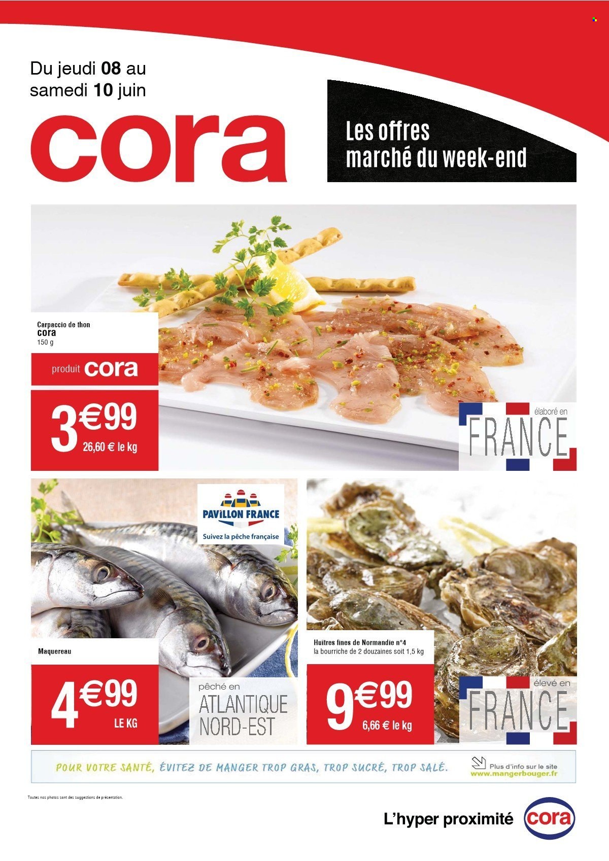 thumbnail - Catalogue Cora - 08/06/2023 - 10/06/2023 - Produits soldés - carpaccio, huître, thon, maquereau. Page 5.