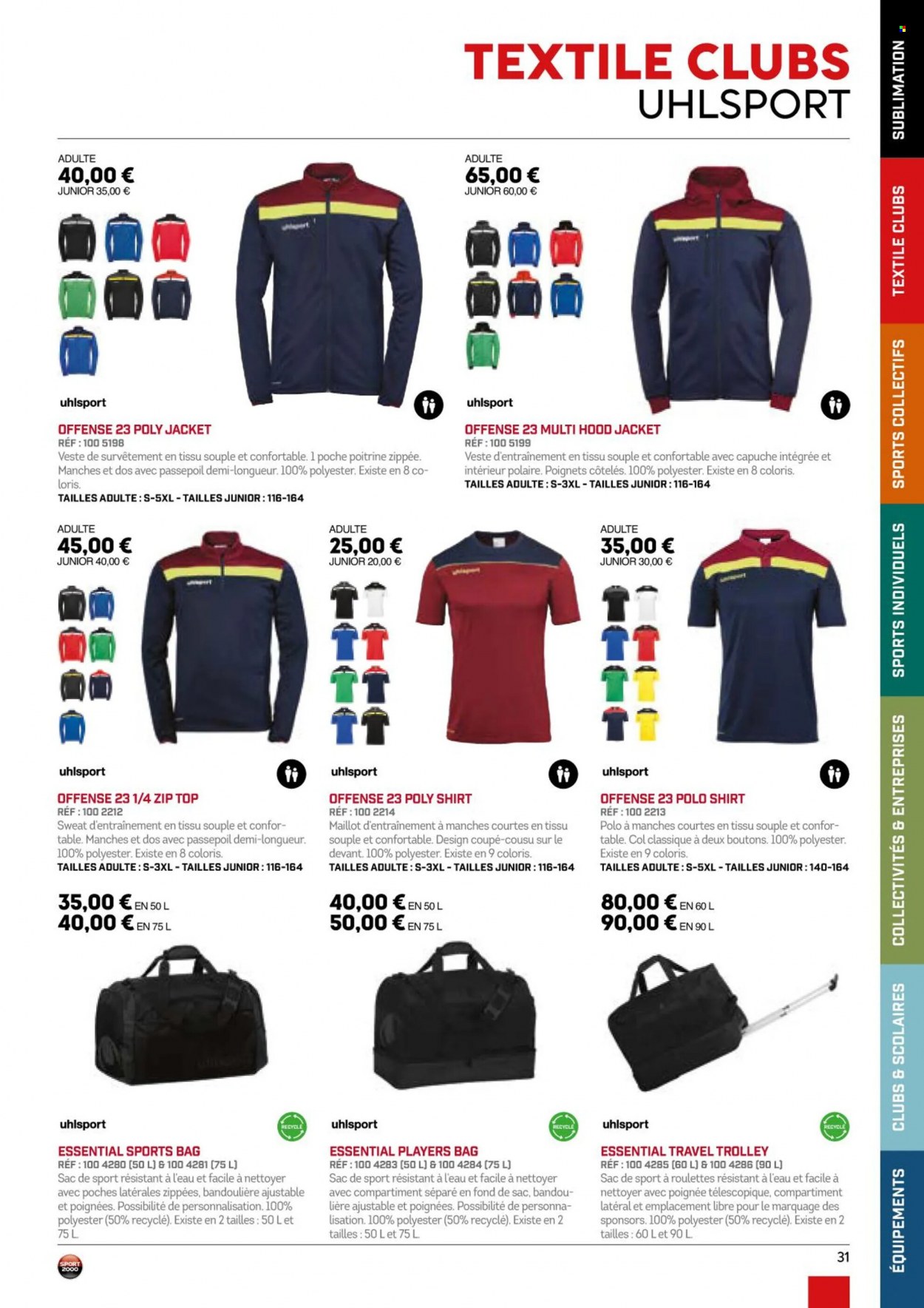 thumbnail - Catalogue Sport 2000 - Produits soldés - veste, t-shirt, maillot, sweat-shirt, trolley. Page 31.