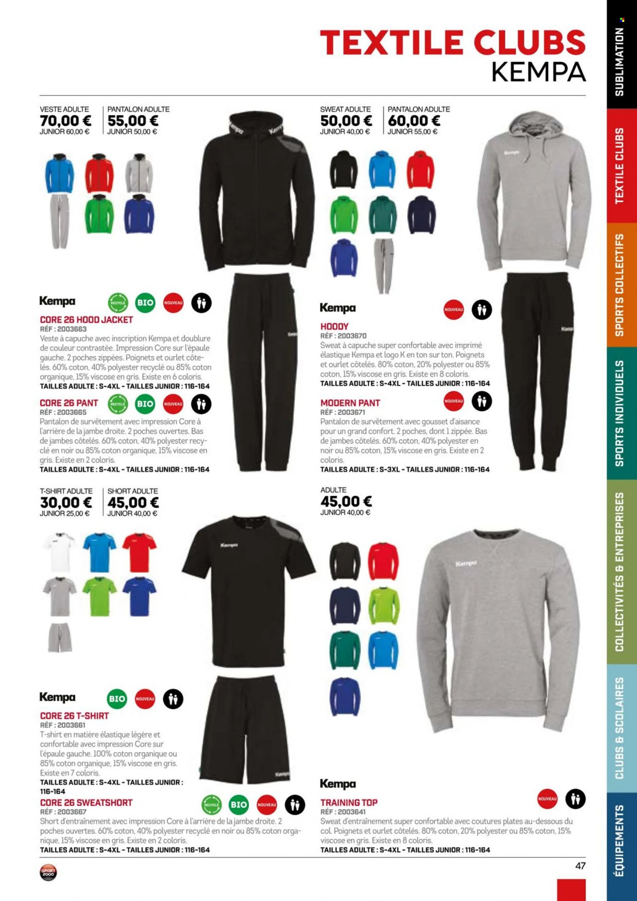 thumbnail - Catalogue Sport 2000 - Produits soldés - veste, shorts, pantalon, t-shirt, sweat-shirt. Page 47.