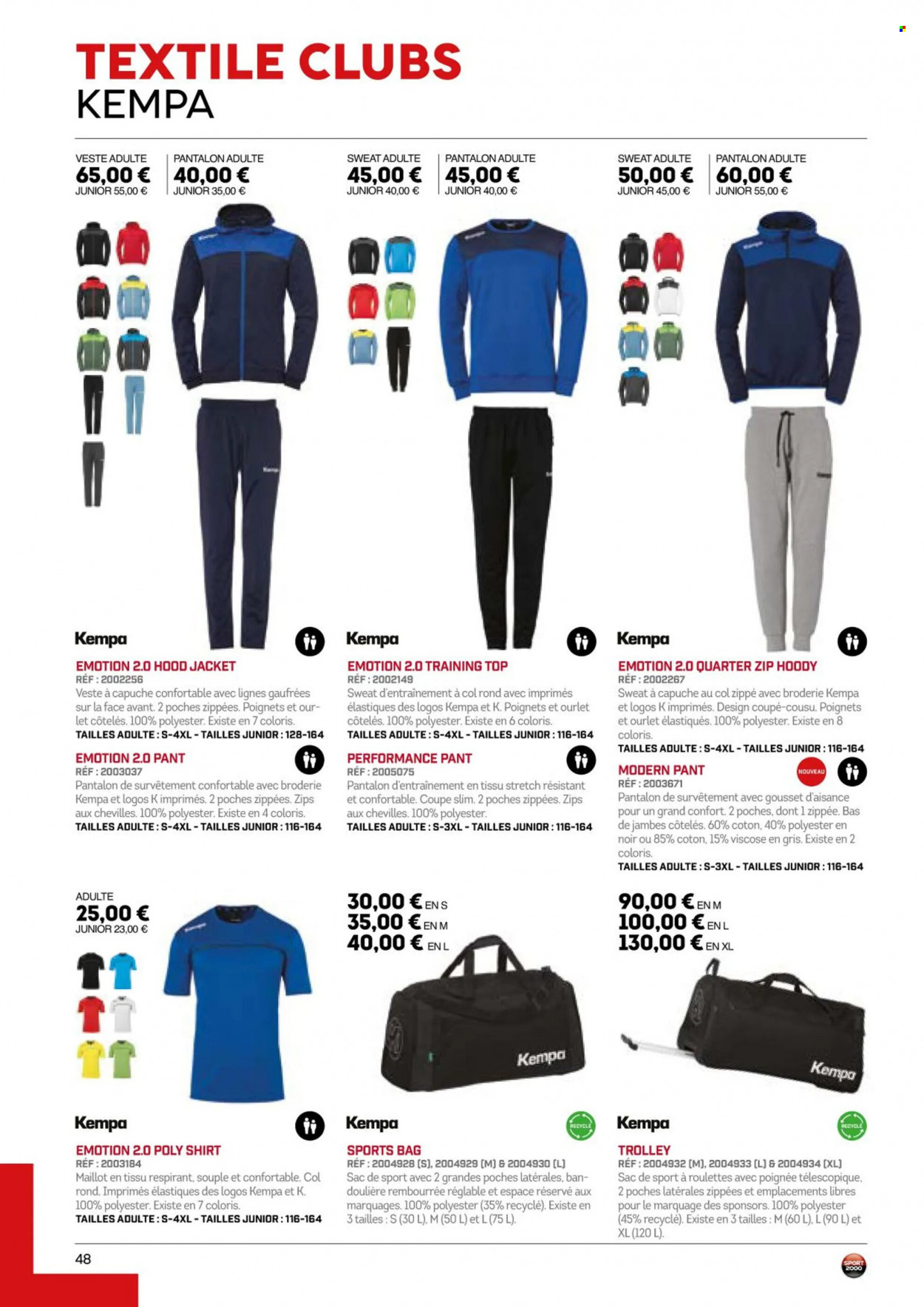 thumbnail - Catalogue Sport 2000 - Produits soldés - veste, pantalon, maillot, sweat-shirt, trolley. Page 48.