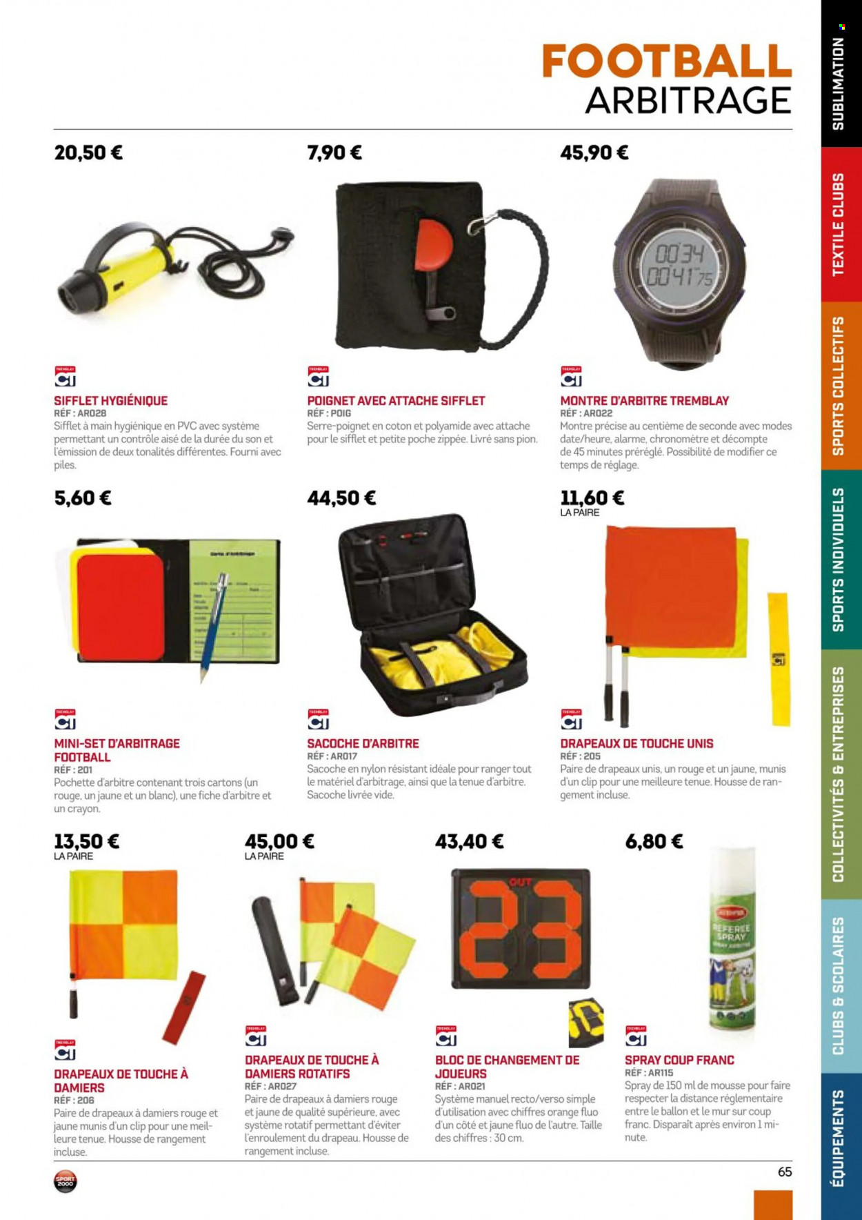 thumbnail - Catalogue Sport 2000 - Produits soldés - sacoche, montre, pochette, drapeau. Page 65.