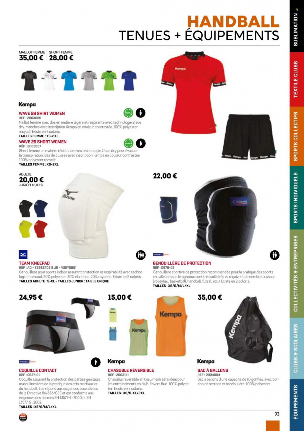 thumbnail - Catalogue Sport 2000 - Produits soldés - shorts, maillot, sac à ballons. Page 93.