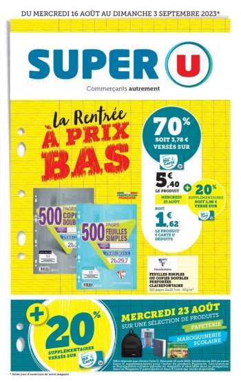 Catalogue SUPER U - 16/08/2023 - 03/09/2023.