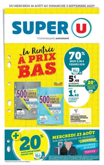 Catalogue SUPER U - 16/08/2023 - 03/09/2023.