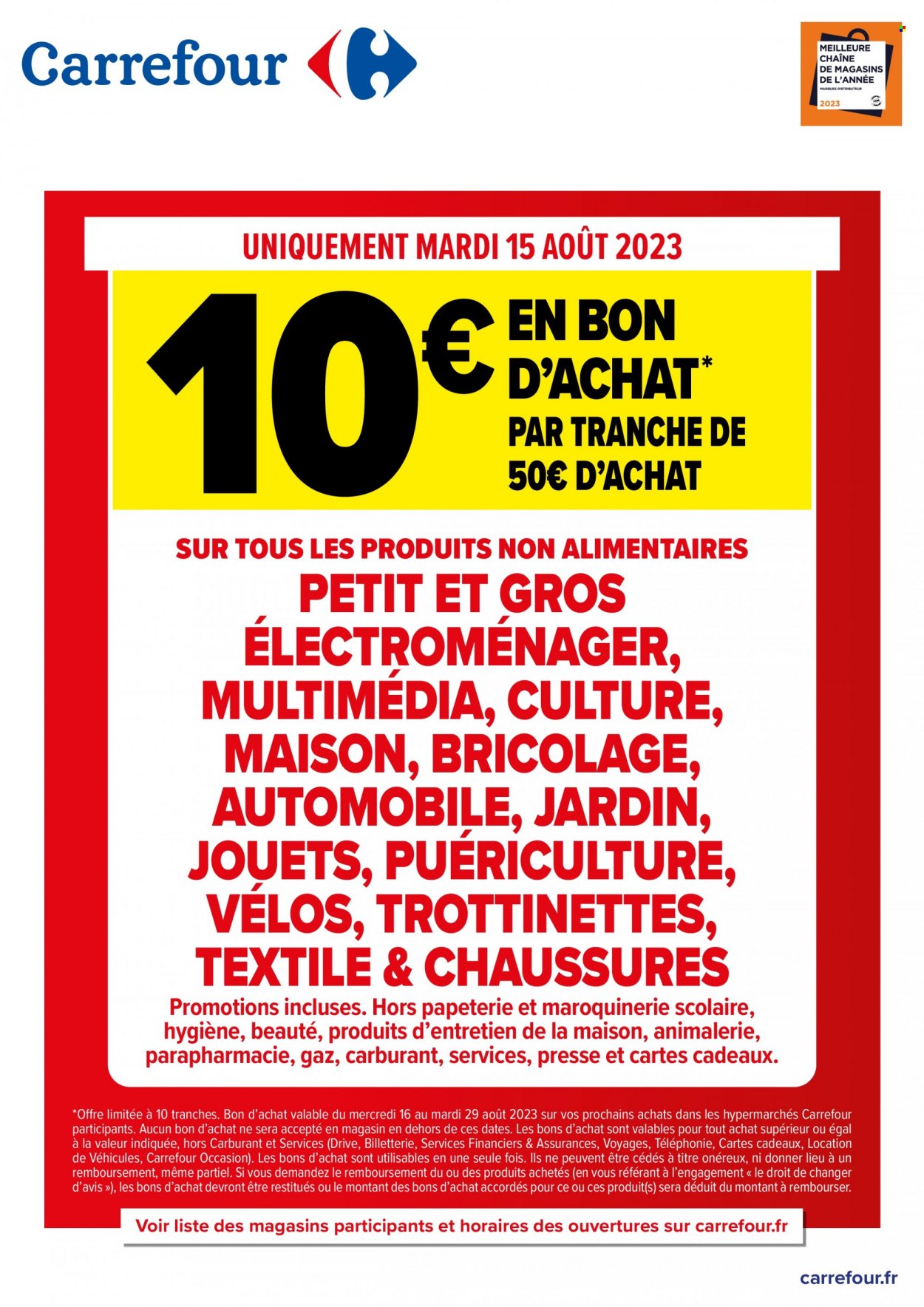 Catalogue Carrefour Hypermarchés - 14/08/2023 - 20/08/2023. Page 1